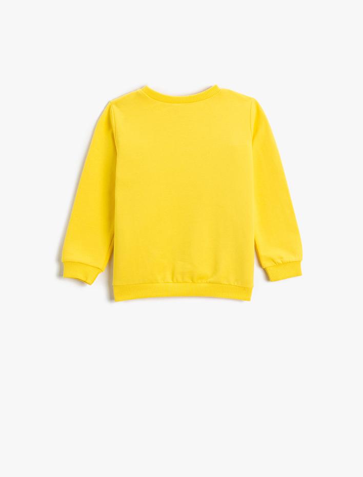 Erkek Bebek Baskılı Sweatshirt Uzun Kollu Bisiklet Yaka