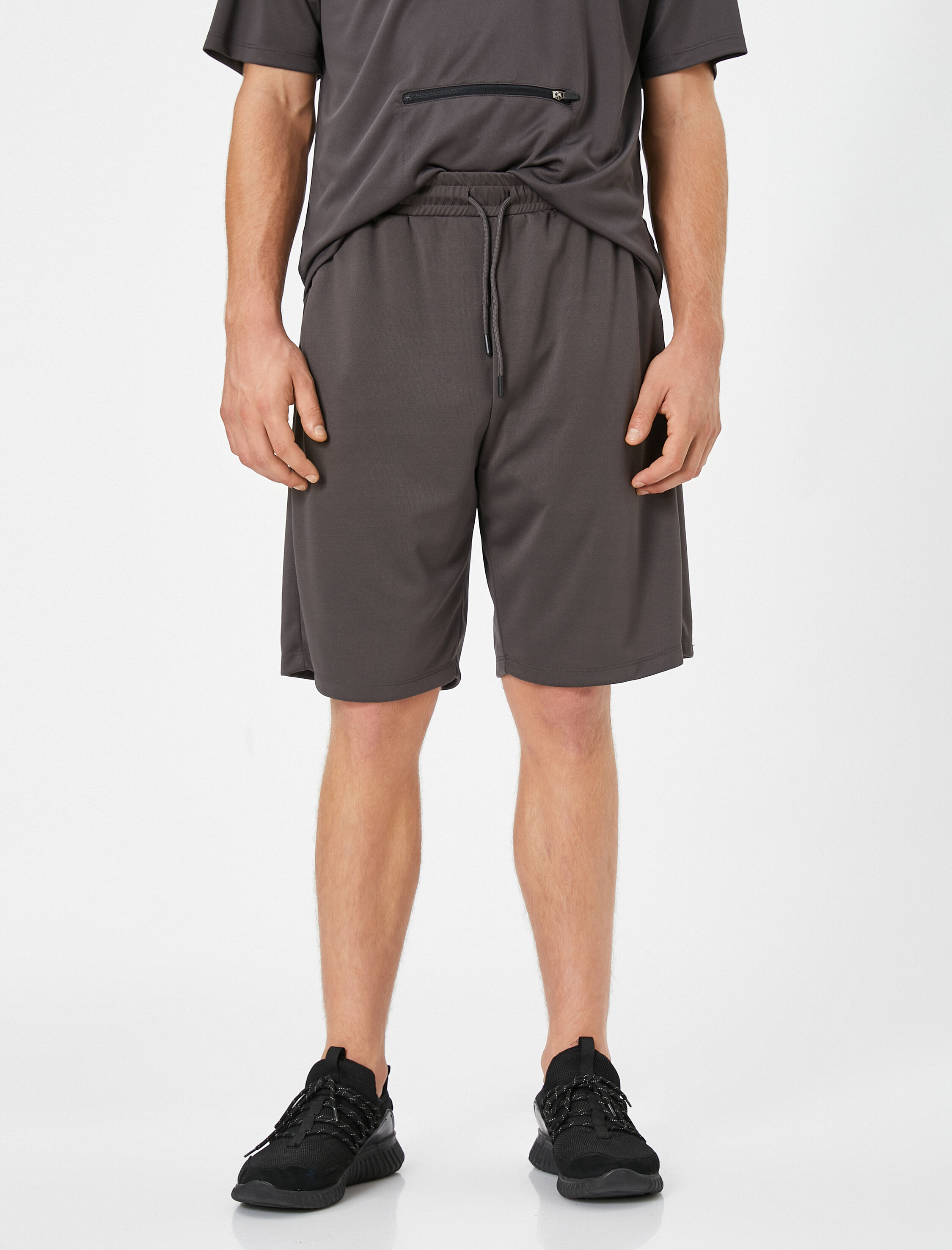   Spor Şort Beli Bağcıklı Cepli