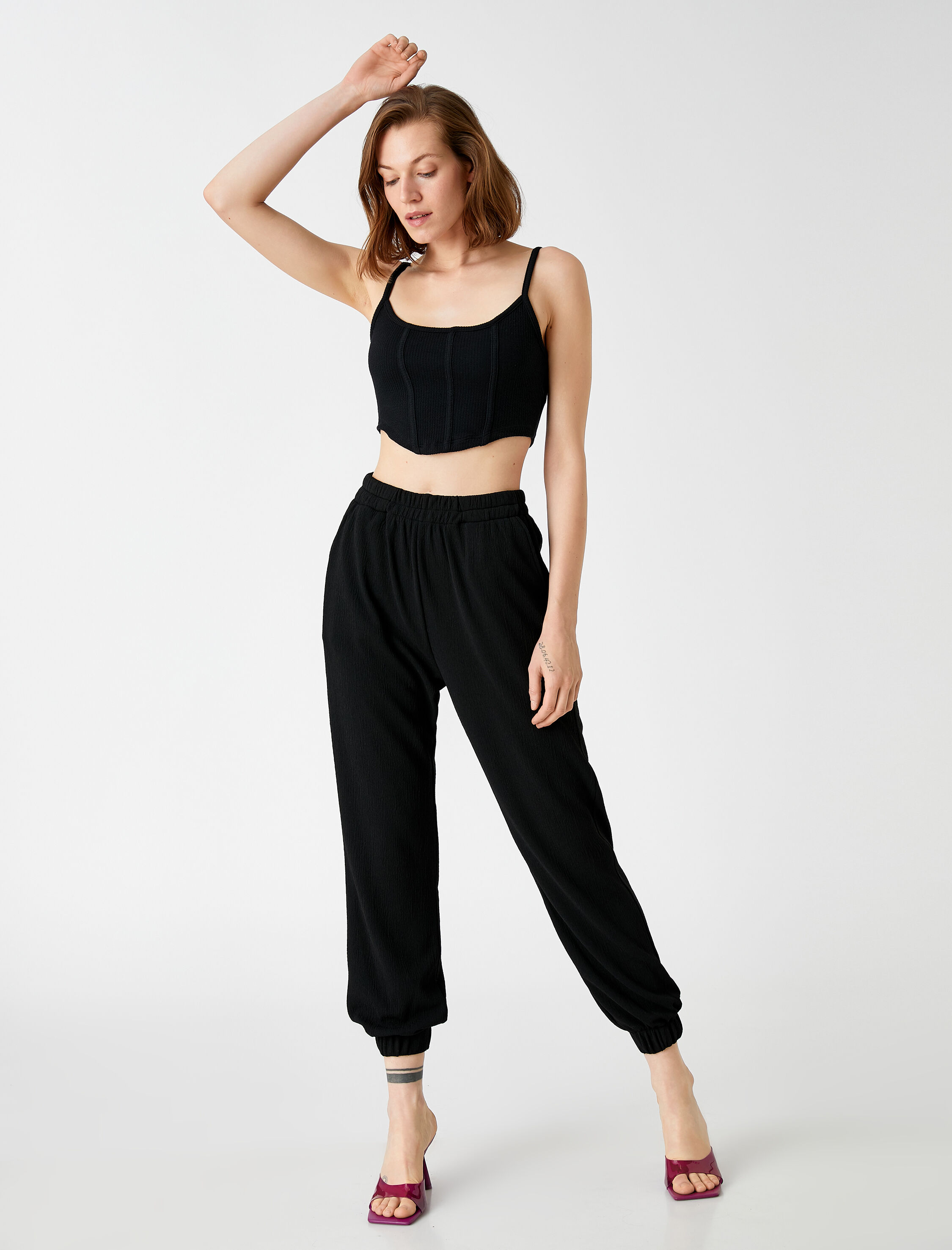   Jogger Pantolon Beli Lastikli Cepli