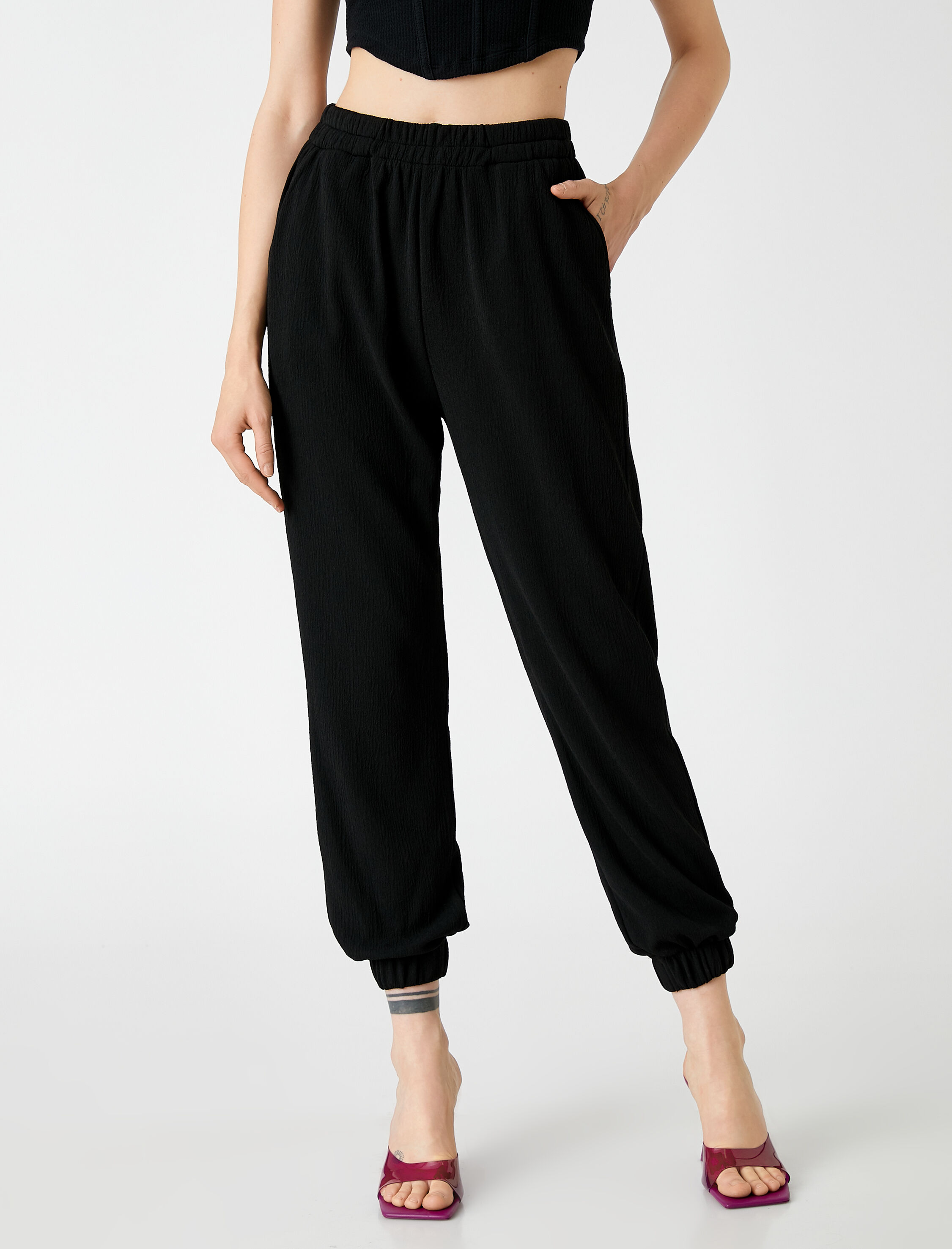   Jogger Pantolon Beli Lastikli Cepli