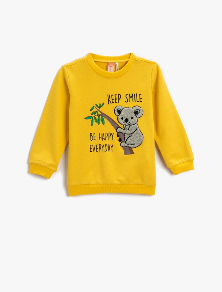 Erkek Bebek Baskılı Sweatshirt Pamuklu
