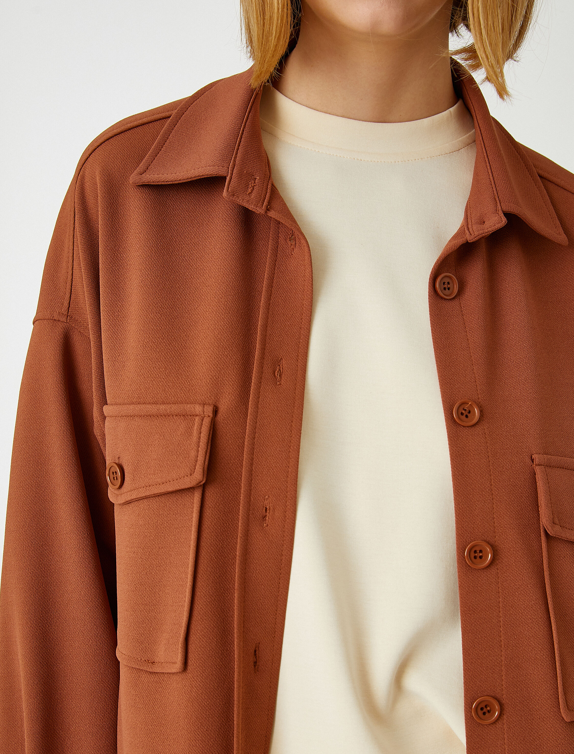   Düğmeli Cepli Shacket