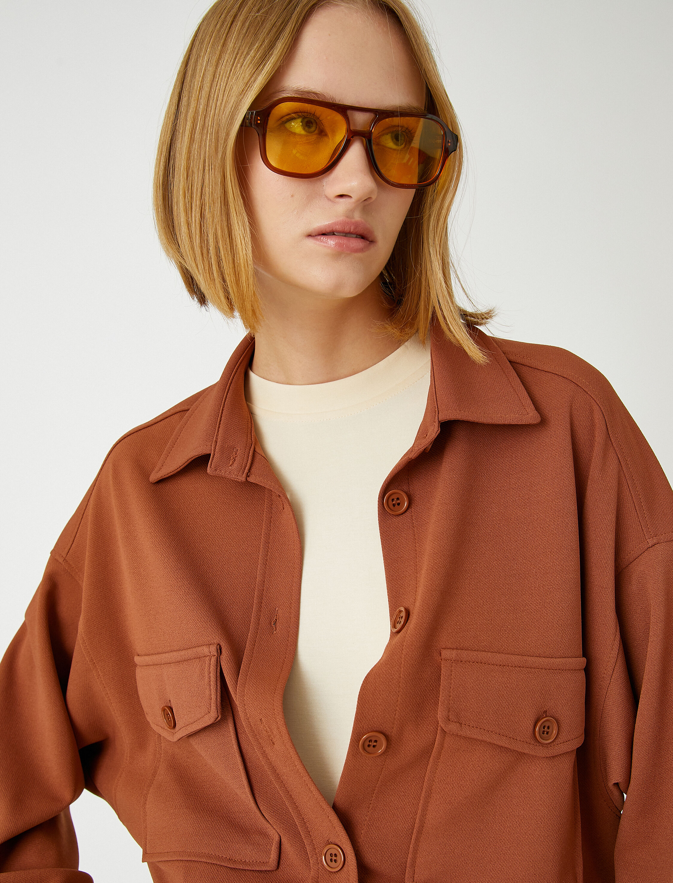   Düğmeli Cepli Shacket