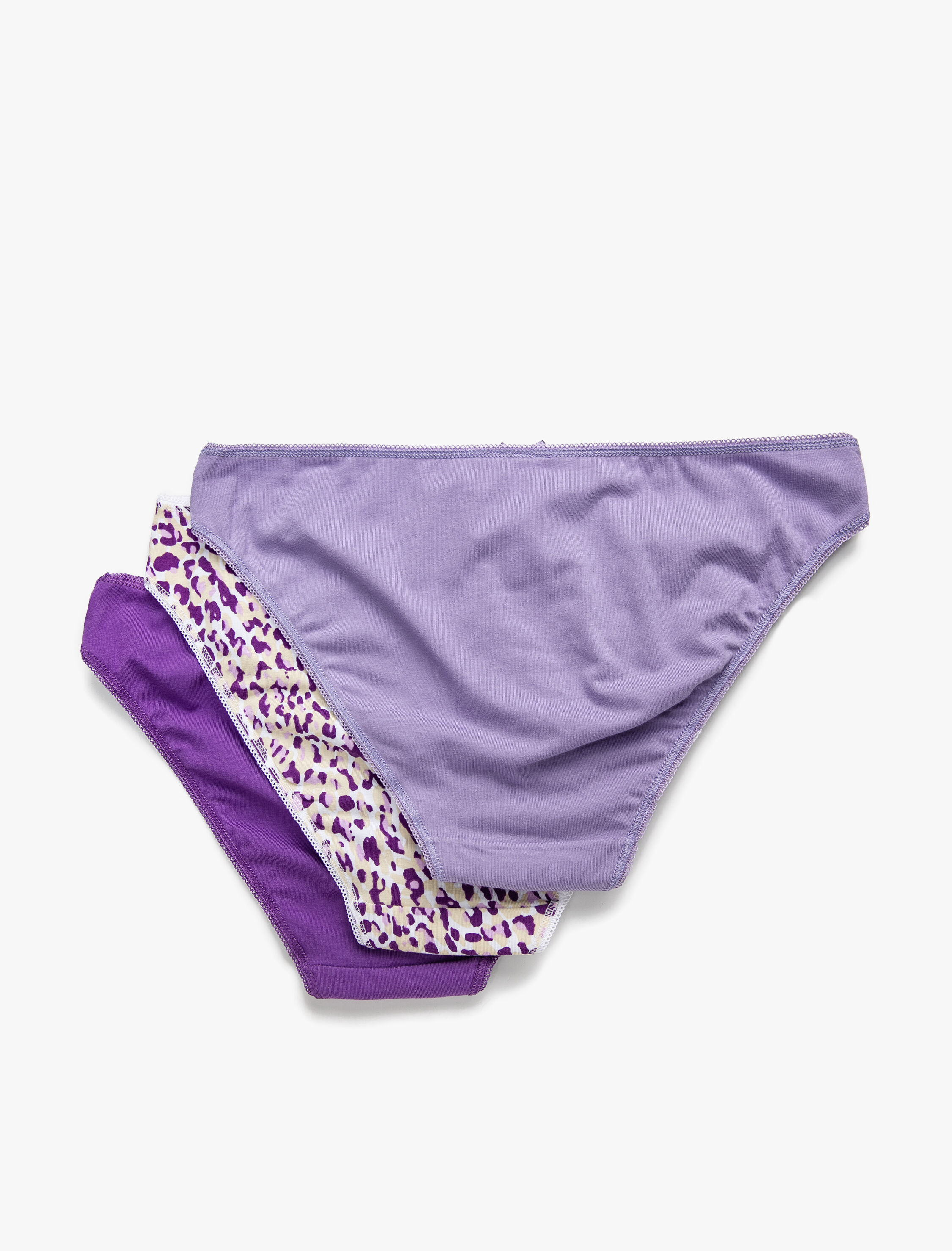   Pamuklu Külot Hipster 3'lü Paket Desenli Kurdele Detaylı