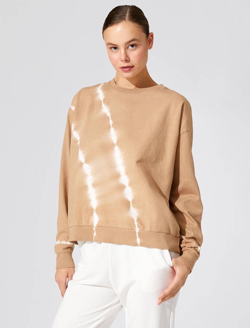   Batik Desenli Yoga Sweatshirt Pamuklu