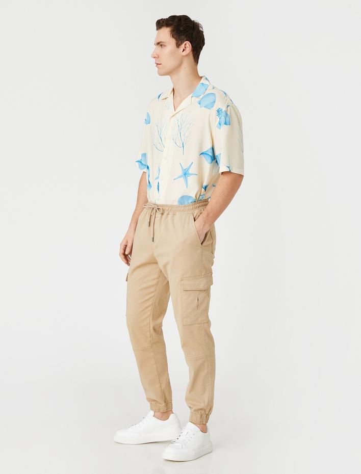  Jogger Kargo Pantolon Beli Bağcıklı Cep Detaylı