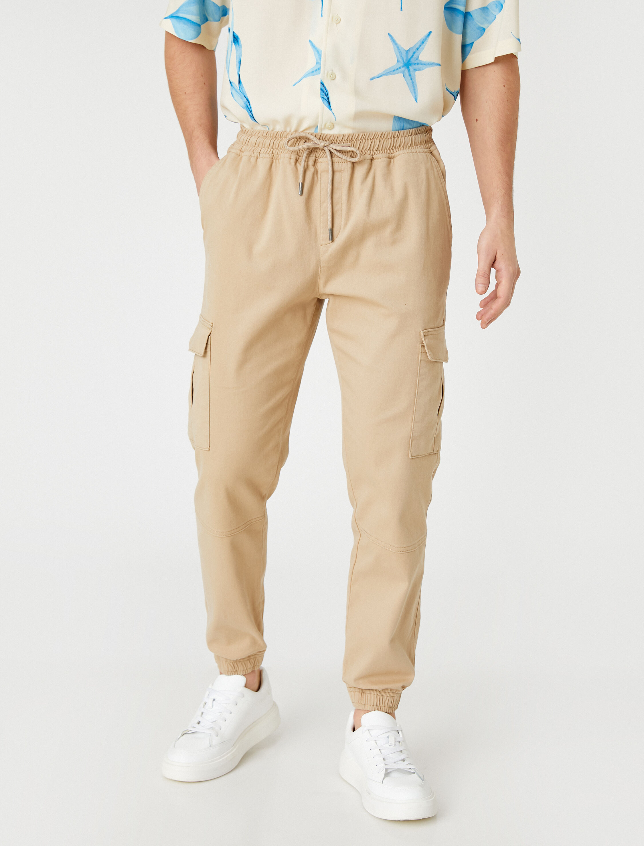 Jogger Kargo Pantolon Beli Bağcıklı Cep Detaylı