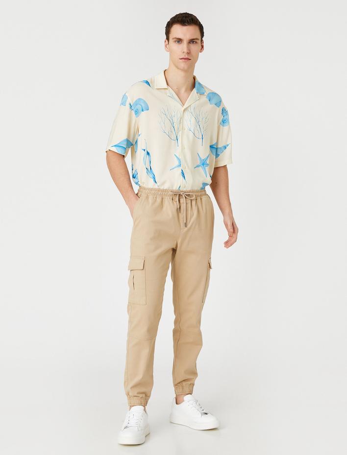  Jogger Kargo Pantolon Beli Bağcıklı Cep Detaylı