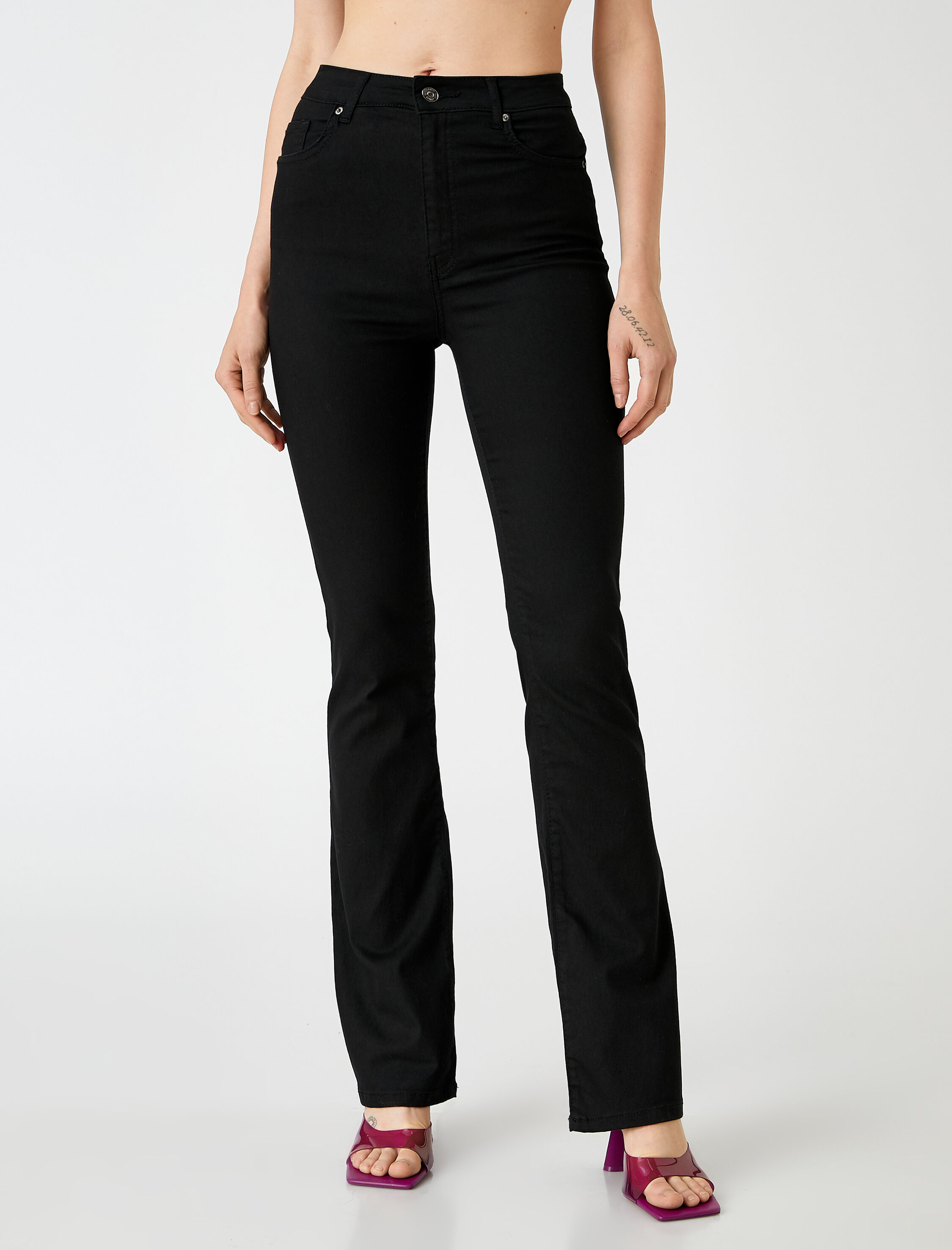   İspanyol Paça Kot Pantolon Yüksek Bel