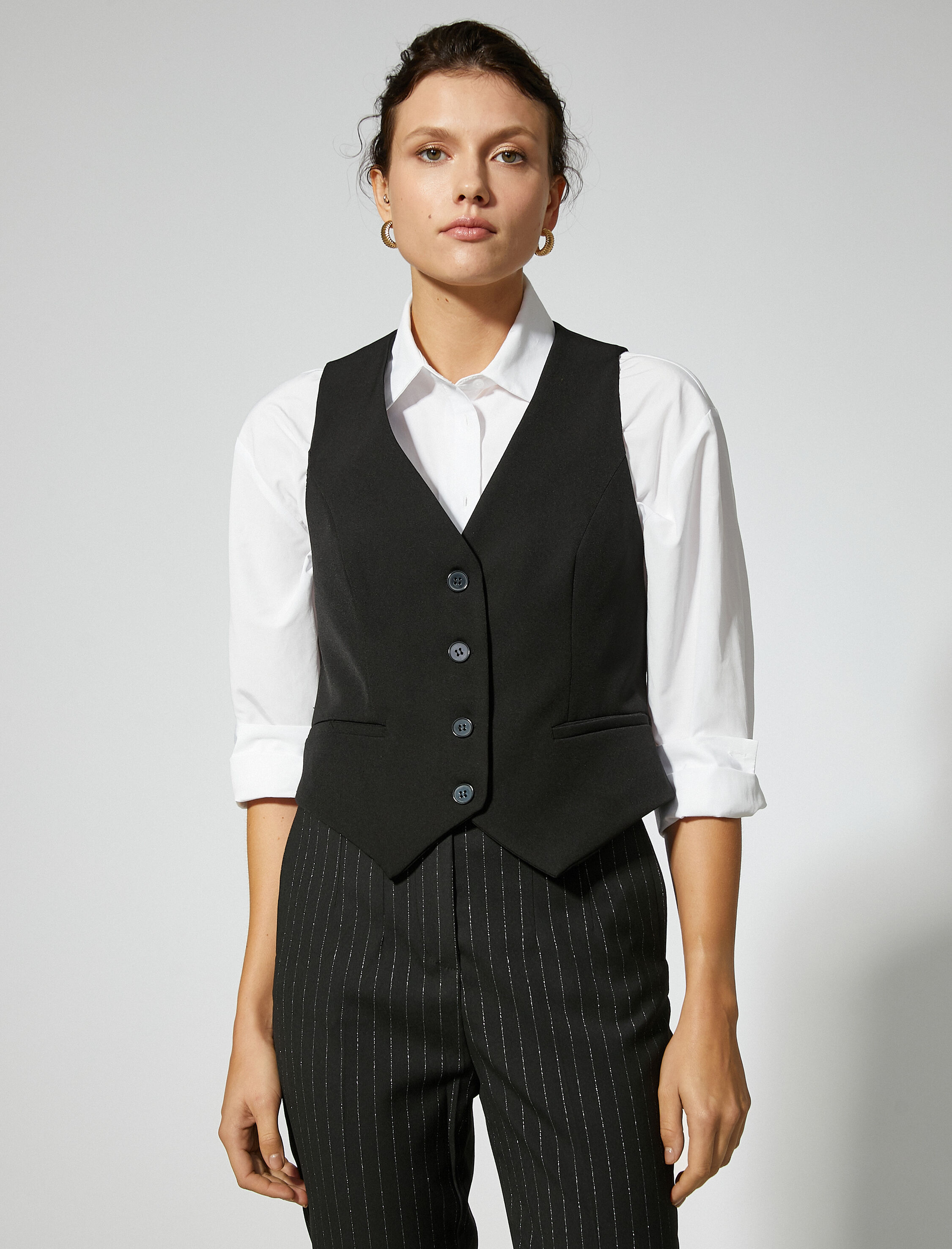   Düğmeli Blazer Yelek