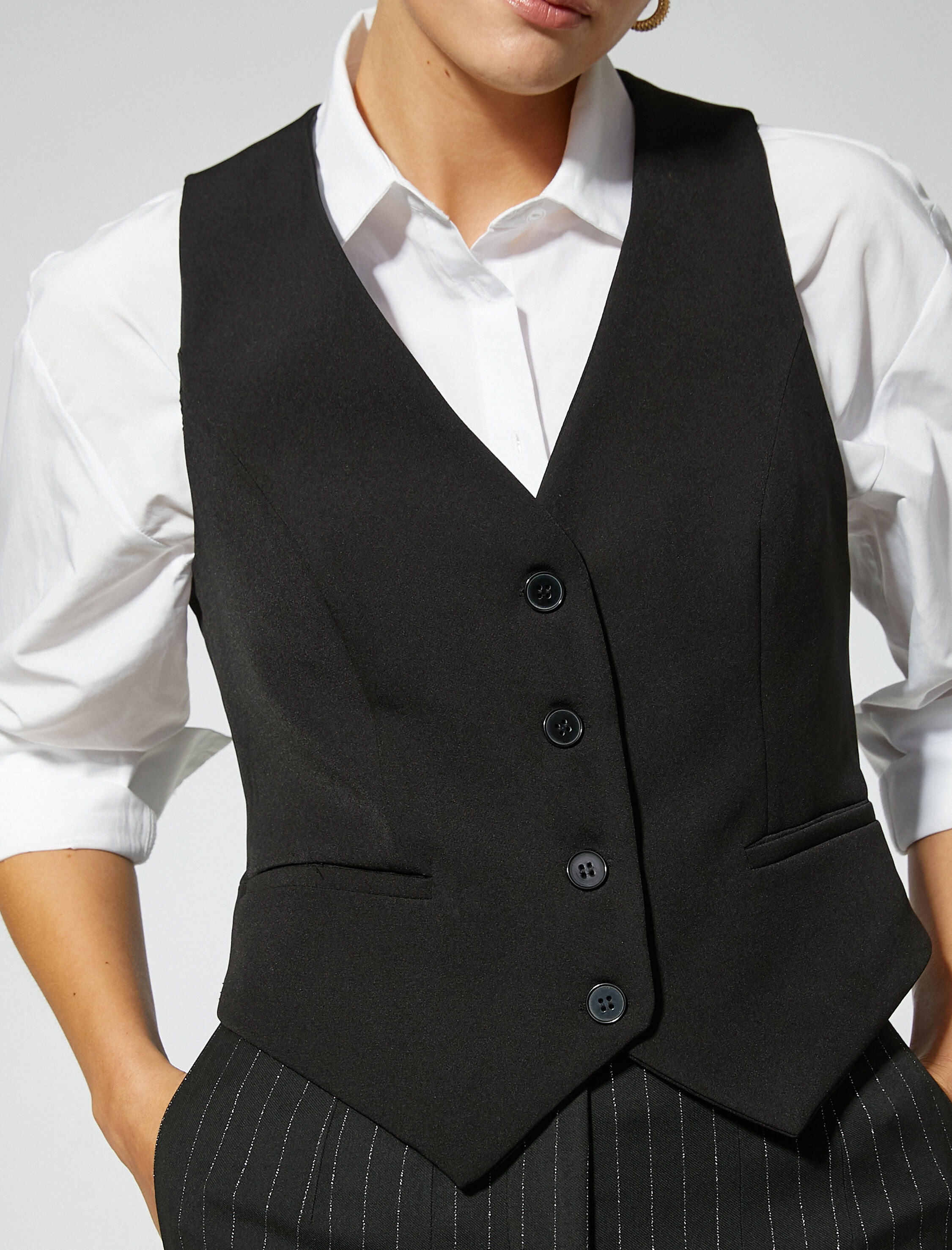   Düğmeli Blazer Yelek