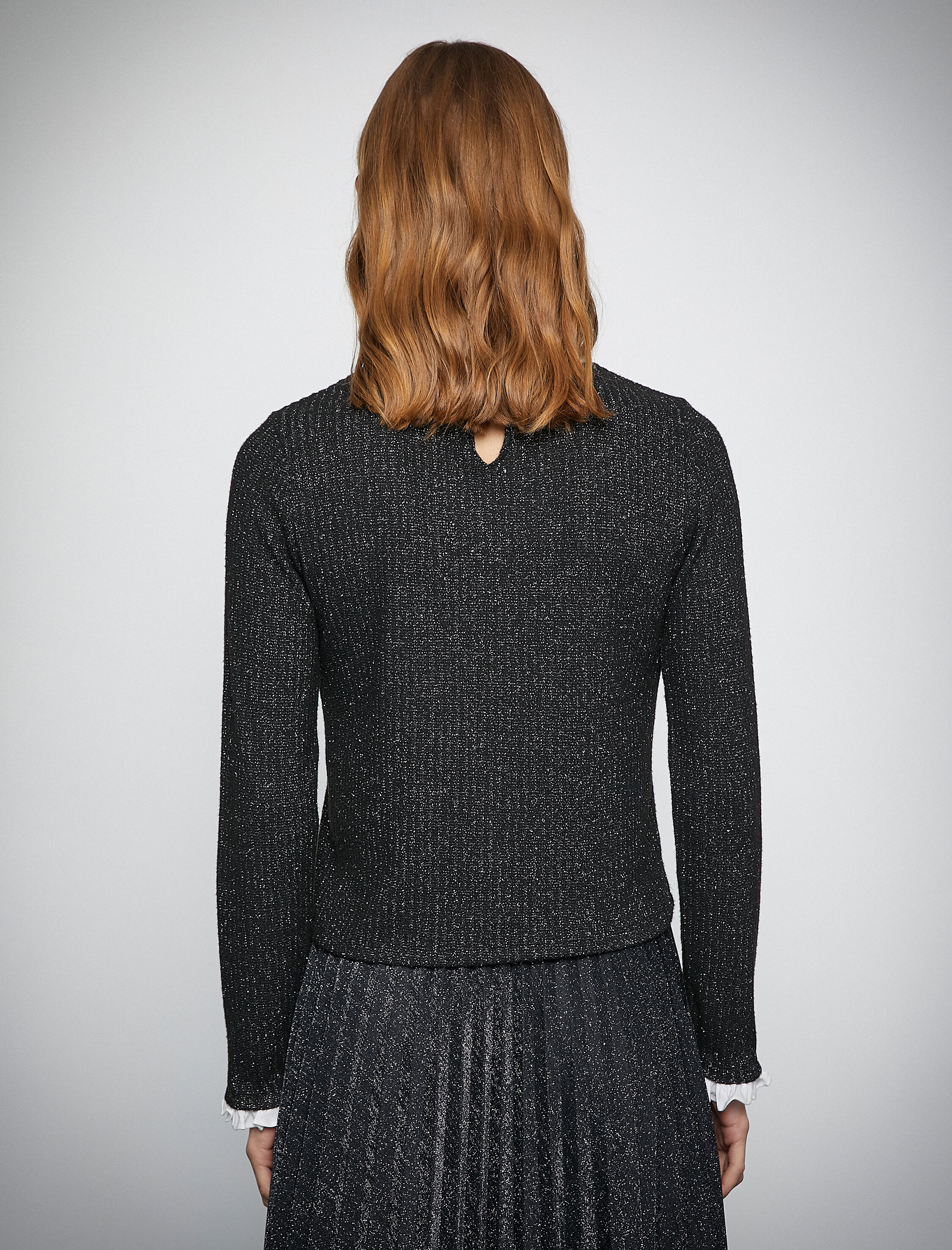   Melis Ağazat X Koton - Taşlı Gömlek Yaka Simli Tişört