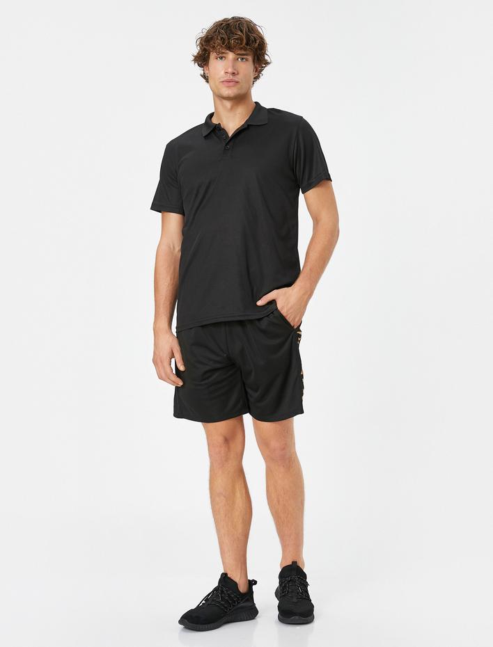  Spor Tişört Polo Yaka Düğmeli Kısa Kollu