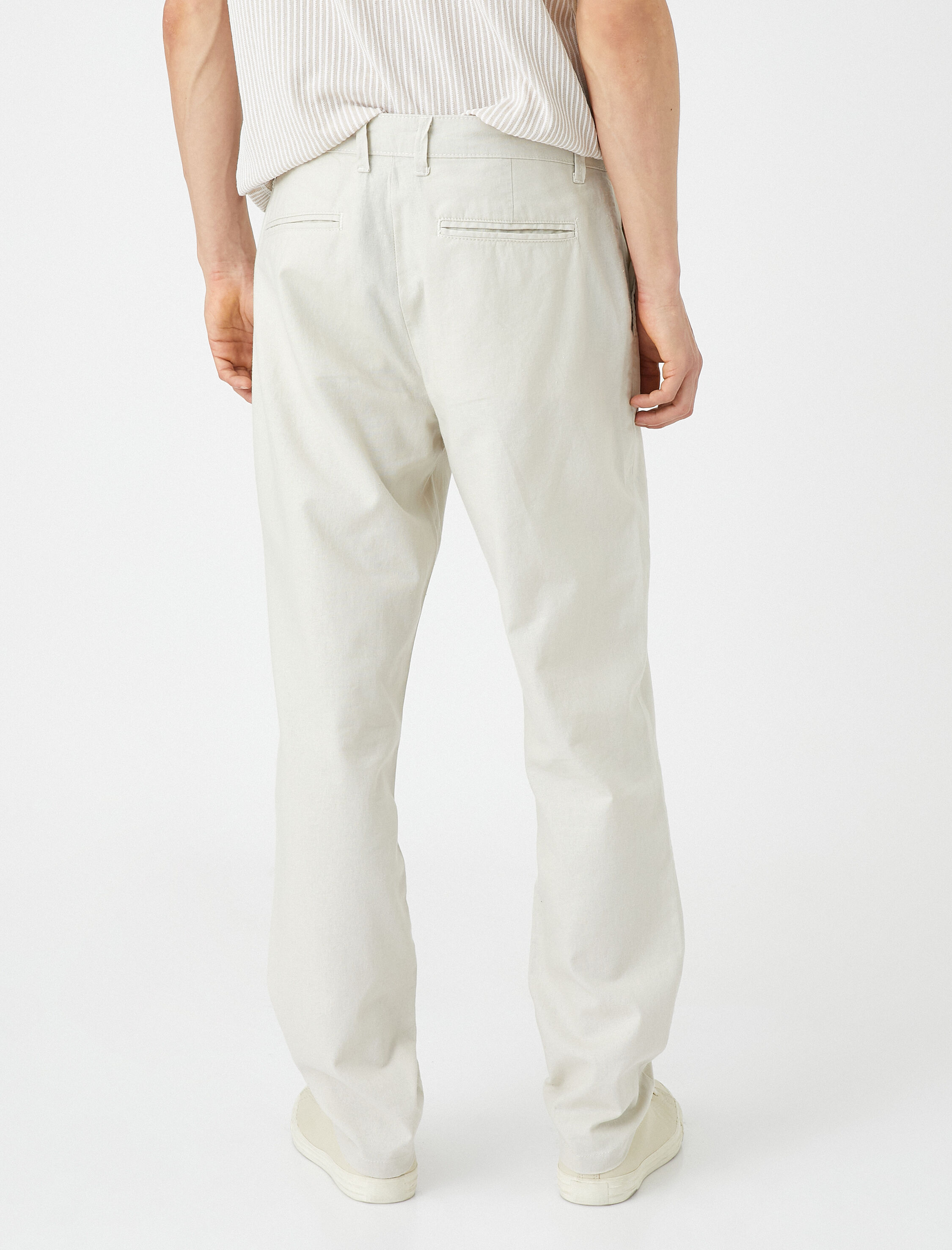   Keten Karışımlı Pantolon Düğmeli Cep Detaylı