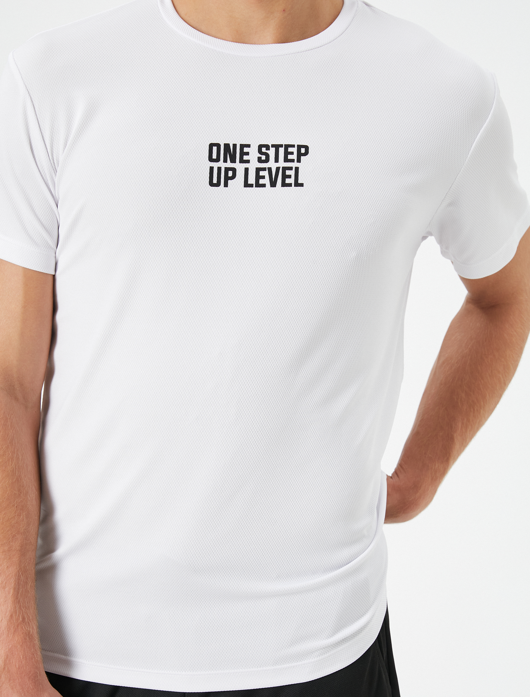   Spor Tişört Slogan Baskılı Bisiklet Yaka Kısa Kollu