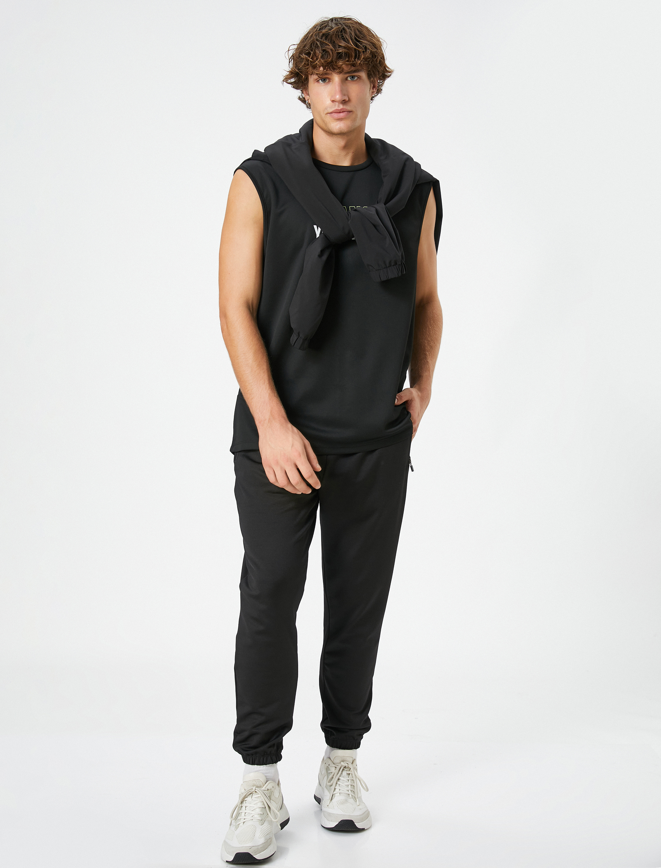   Jogger Eşofman Altı Beli Bağcıklı Fermuar Cep Detaylı