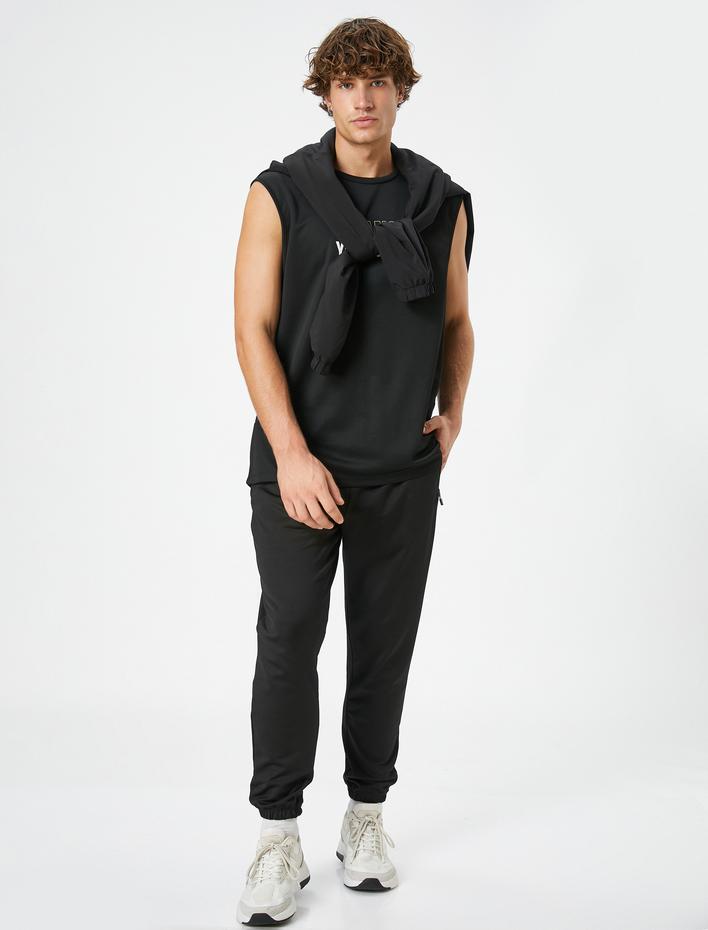  Jogger Eşofman Altı Beli Bağcıklı Fermuar Cep Detaylı