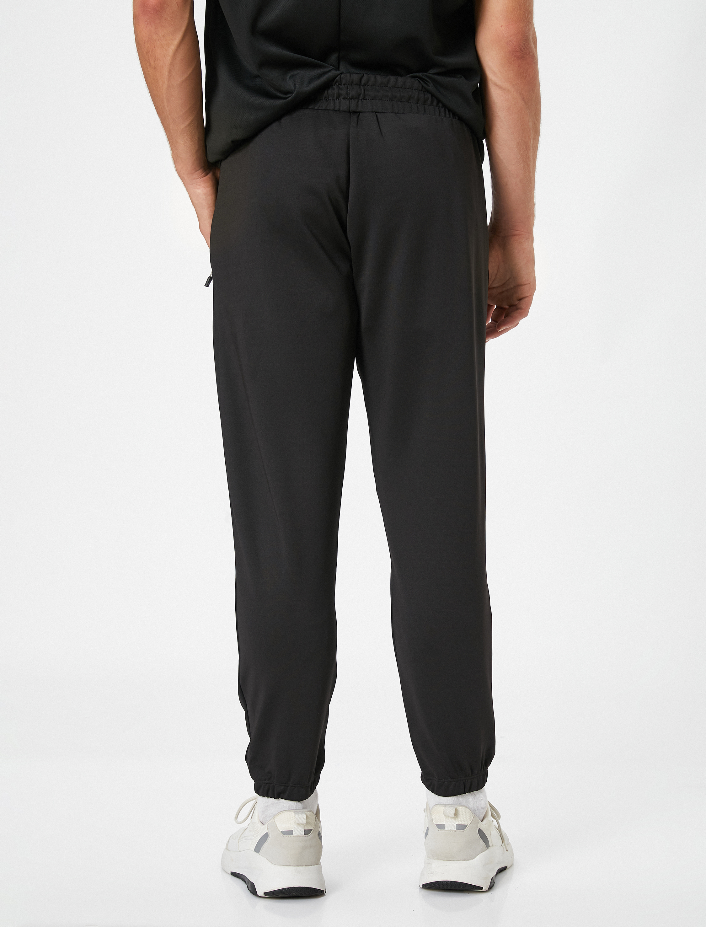   Jogger Eşofman Altı Beli Bağcıklı Fermuar Cep Detaylı