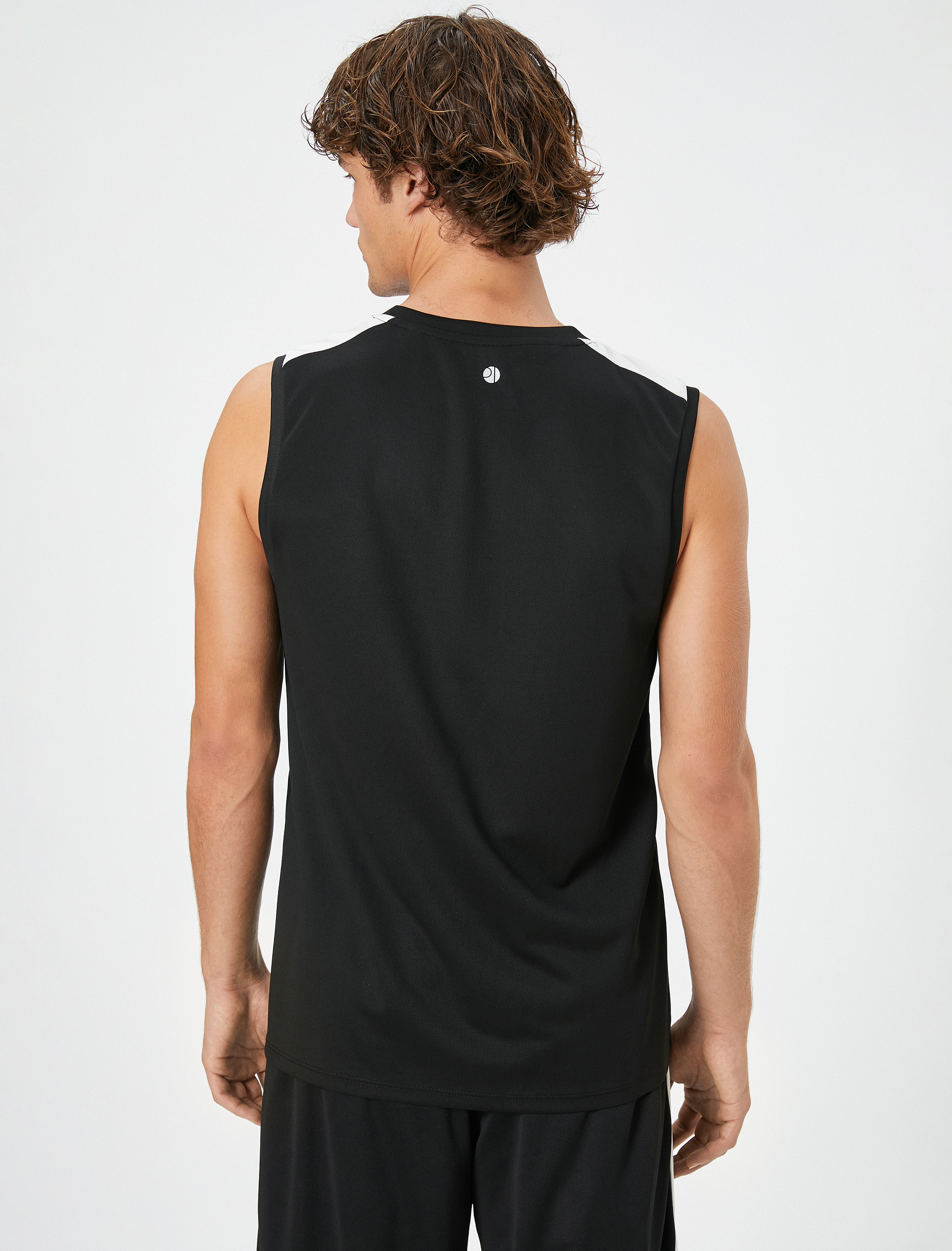   Sporcu Atleti Slogan Baskılı Bisiklet Yaka Kolsuz