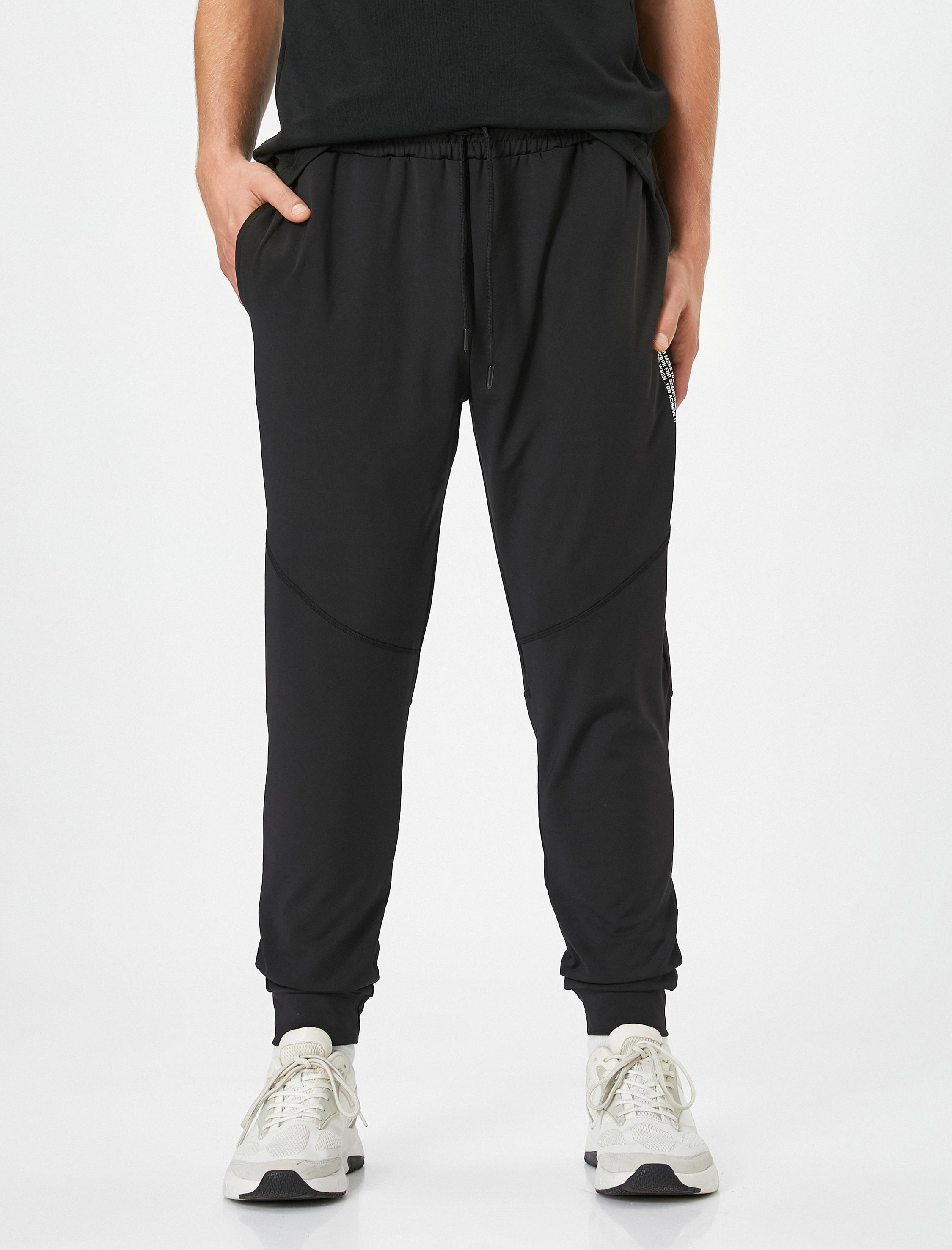   Jogger Eşofman Altı Beli Bağcıklı Slogan Baskılı Cepli