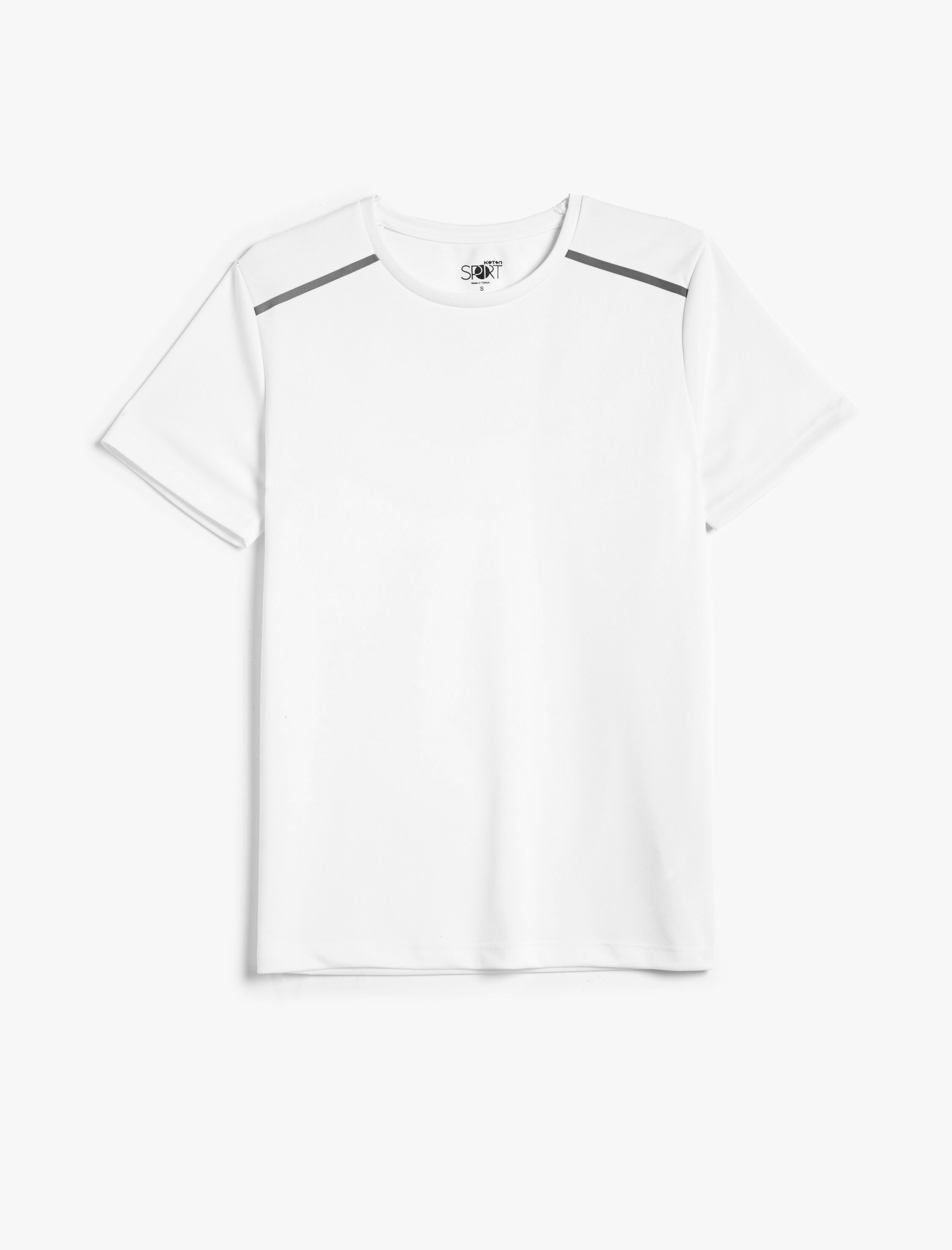   Basic Spor Tişört Reflektör Baskılı Bisiklet Yaka Kısa Kollu