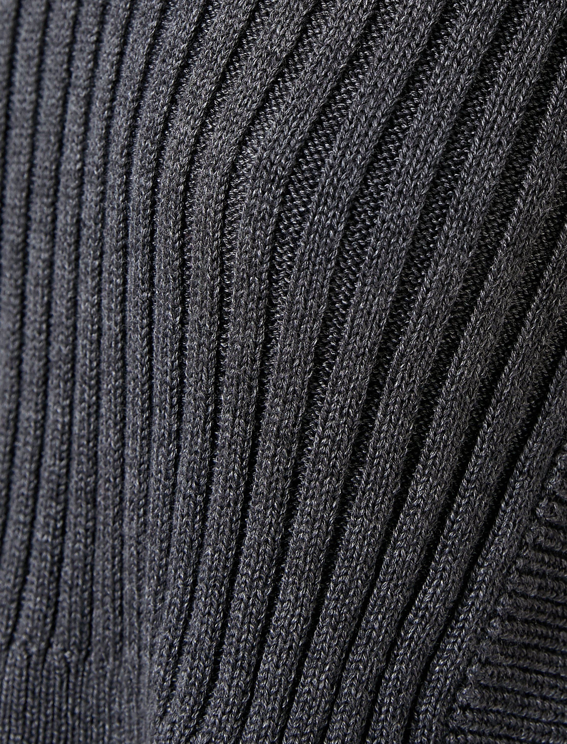   Süveter Dik Yaka Yarım Fermuarlı Ribanalı Örgü