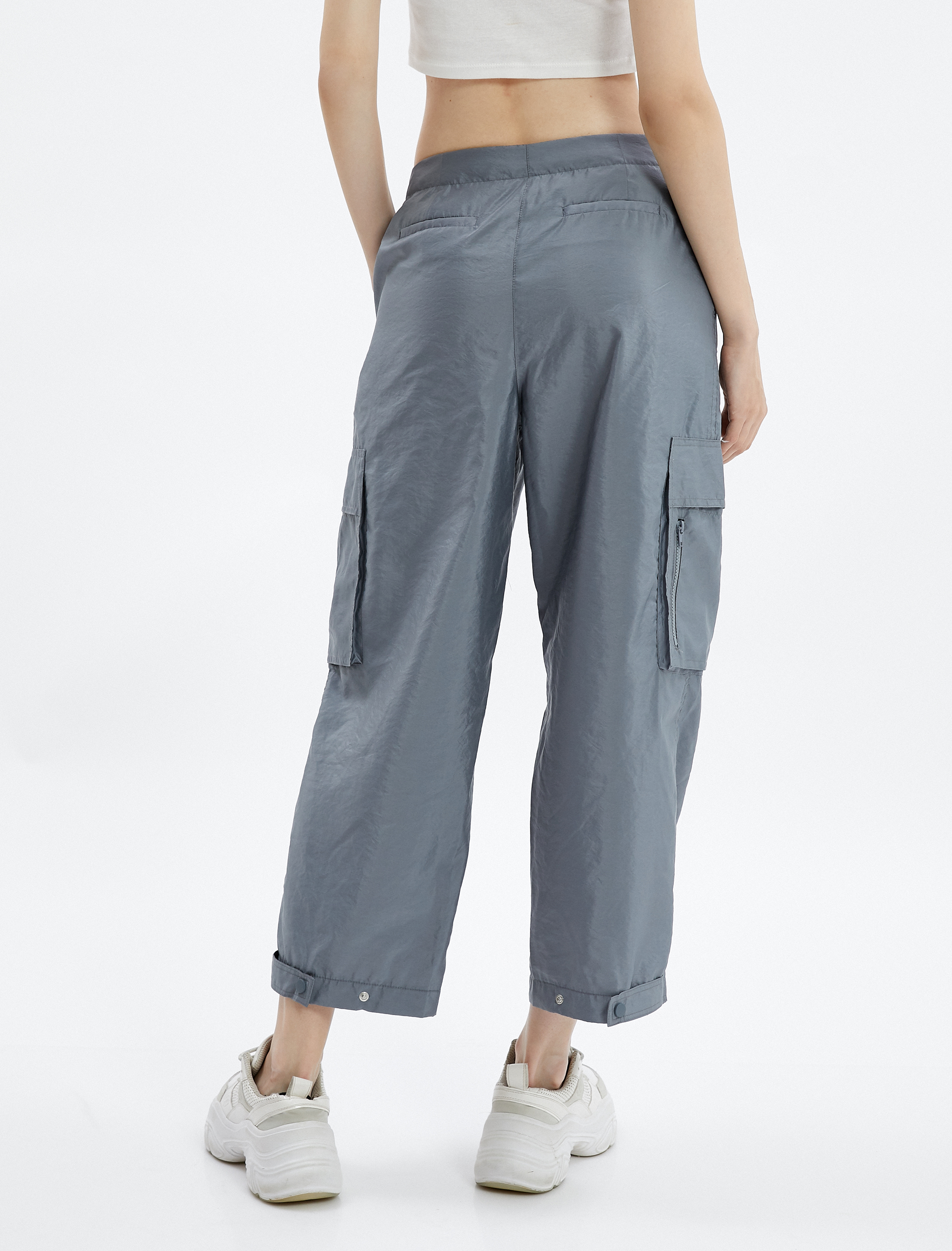   Kargo Pantolon Paraşüt Kumaş Pile Detaylı Cepli Rahat Kesim