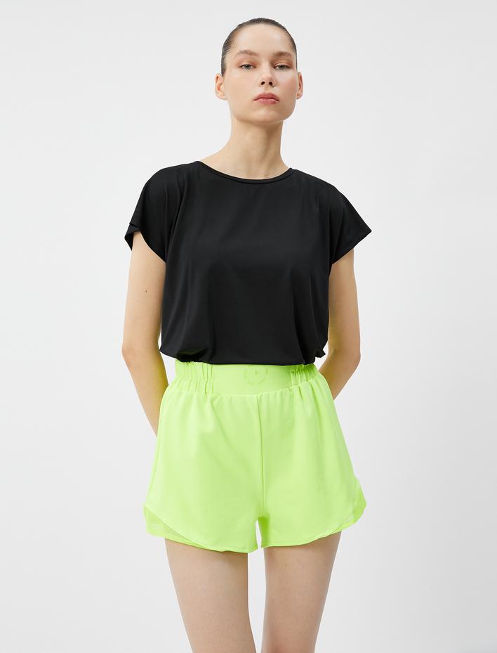  Basic Spor Tişört Rahat Kesim Kısa Kollu Bisiklet Yaka