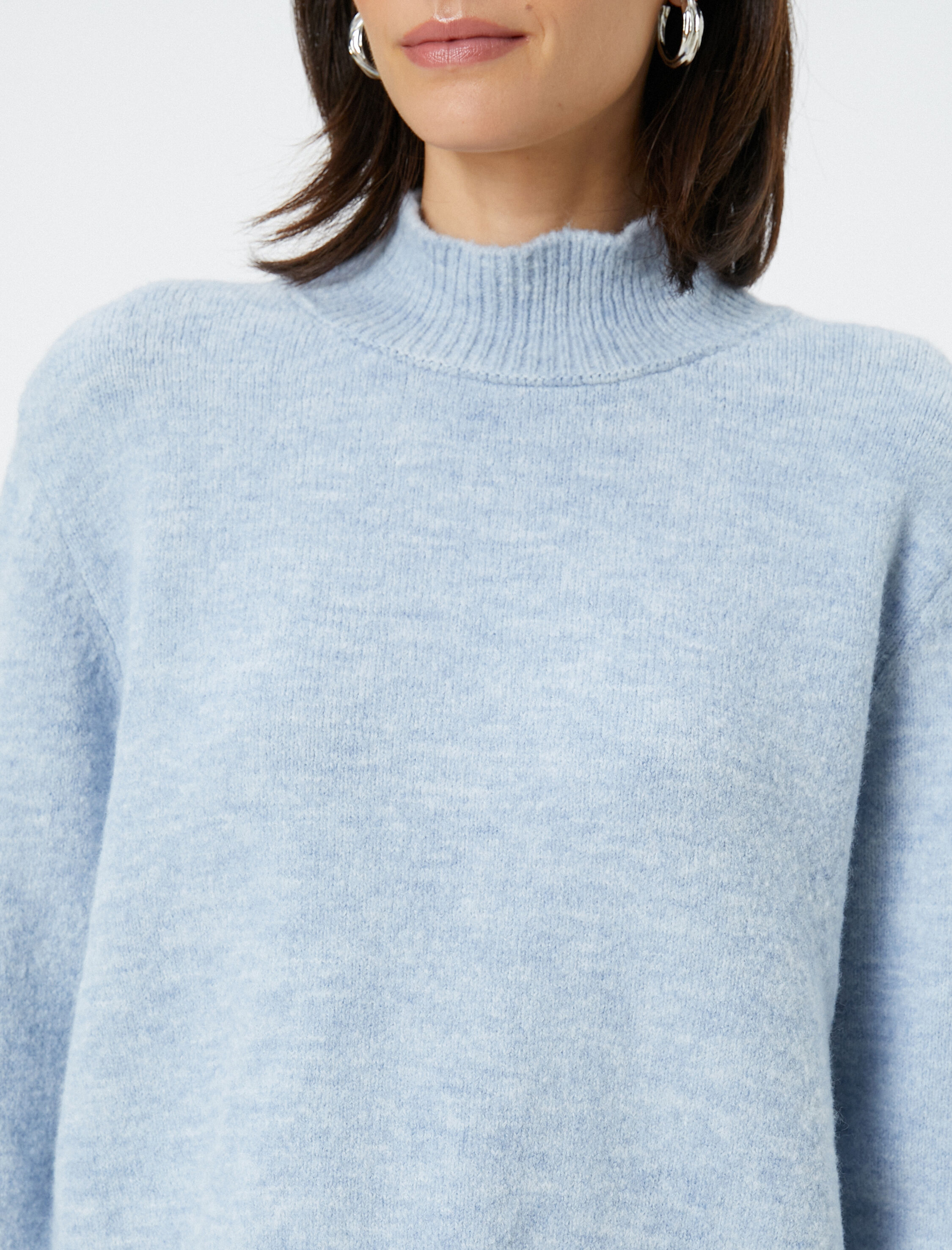   Dik Yaka Triko Kazak Uzun Kollu