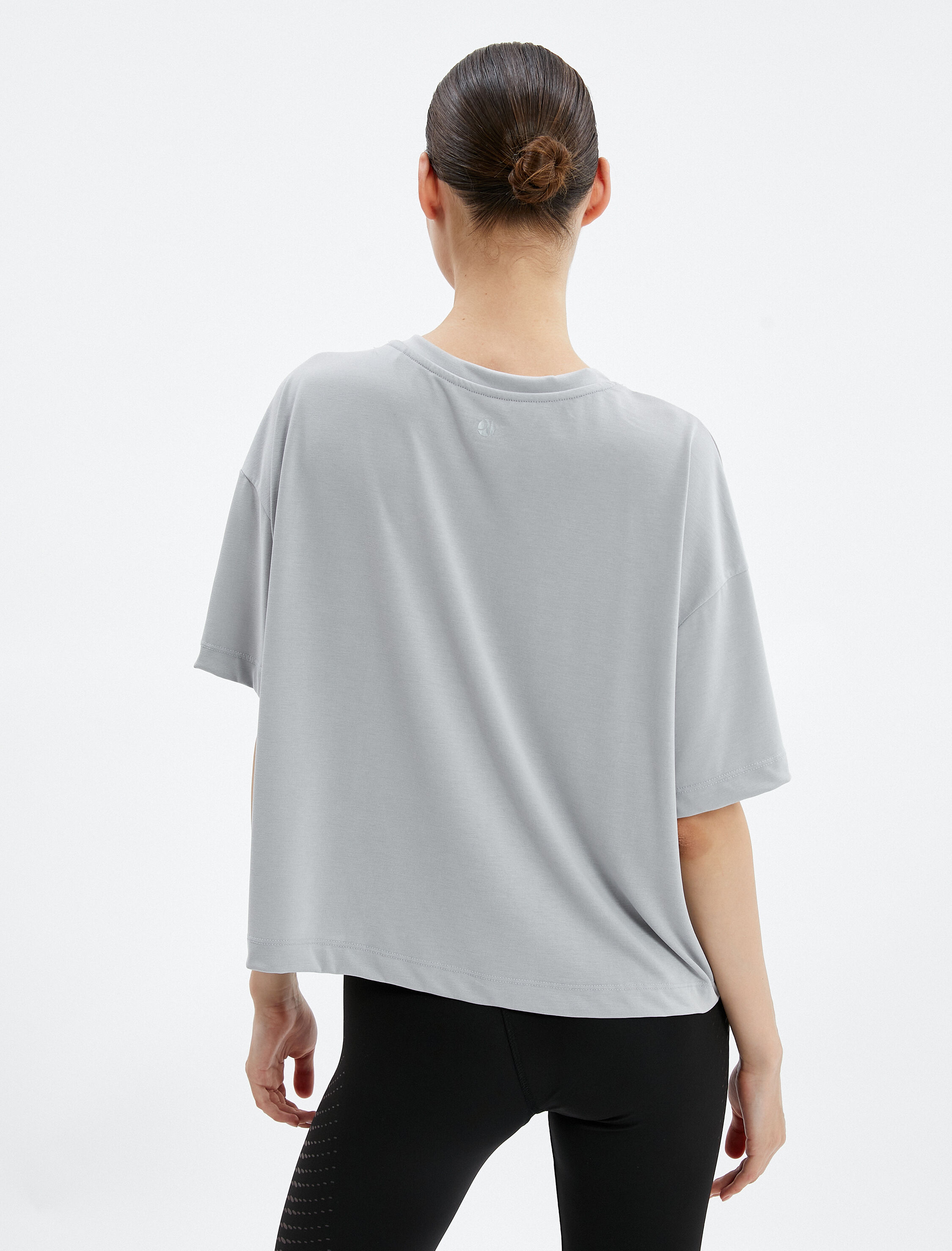   Spor Tişört Rahat Kesim Kısa Kollu Bisiklet Yaka Modal Kumaş