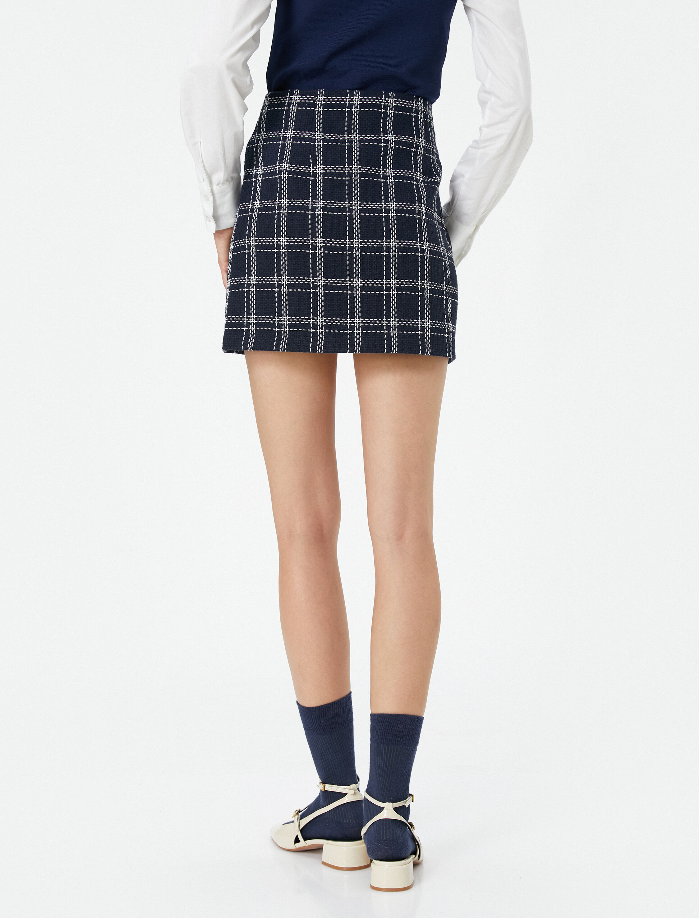   Tüvit Mini Etek Yırtmaç Detaylı Standart Bel