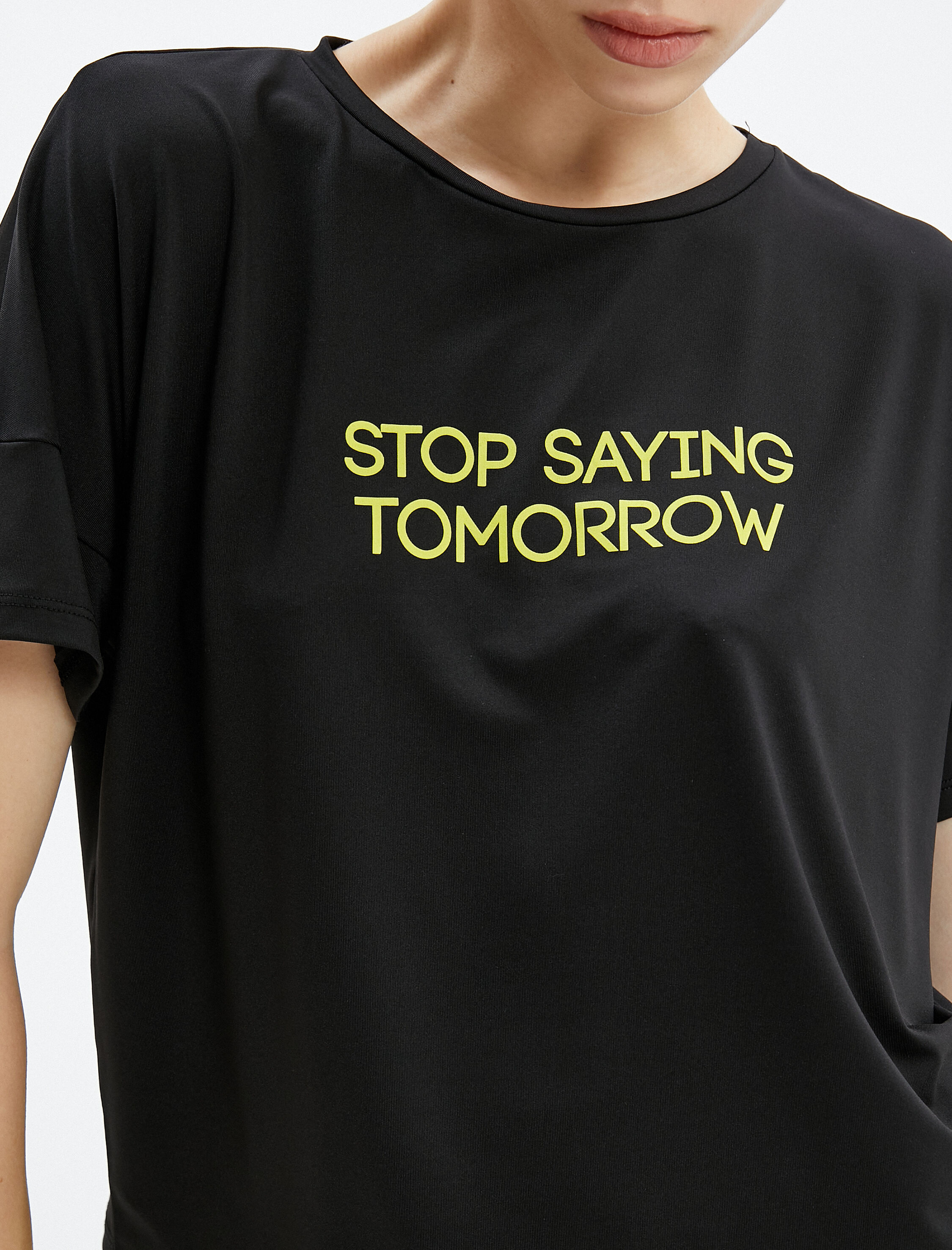   Spor Tişört Rahat Kesim Kısa Kollu Bisiklet Yaka