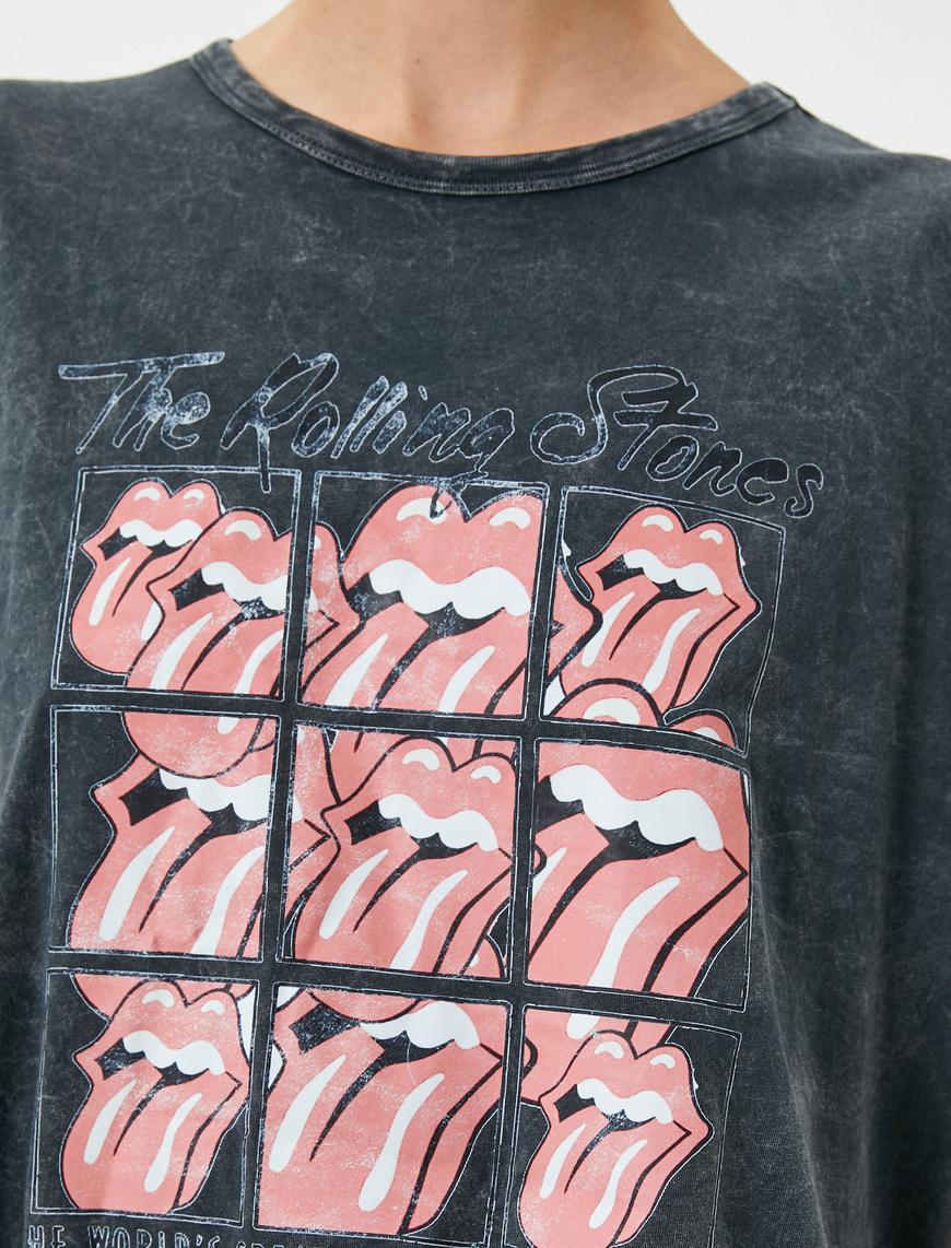   The Rolling Stones Tişört Lisanslı Baskılı Kısa Kollu Yıkamalı
