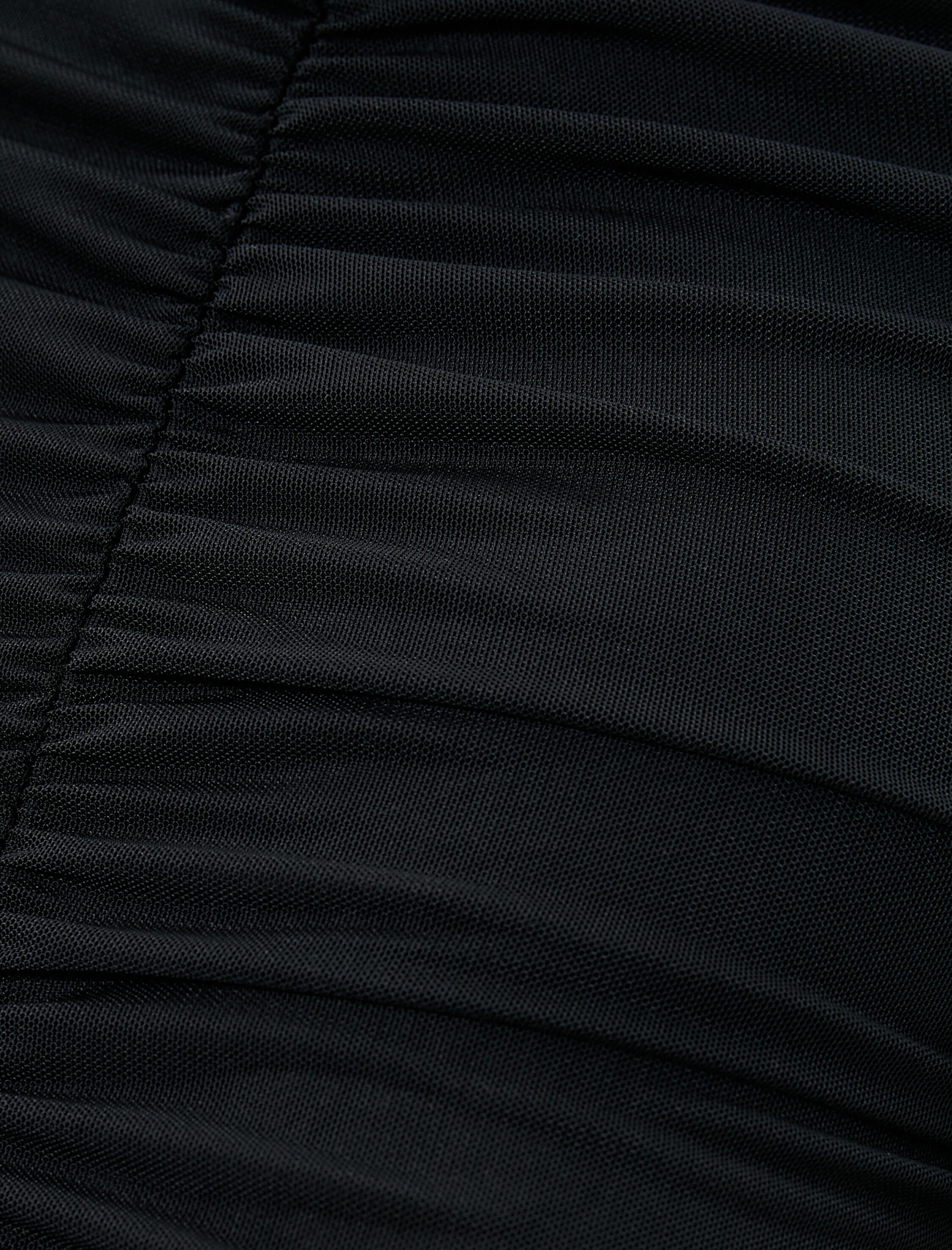   Uzun Kollu Tişört Kolları Tül Drapeli