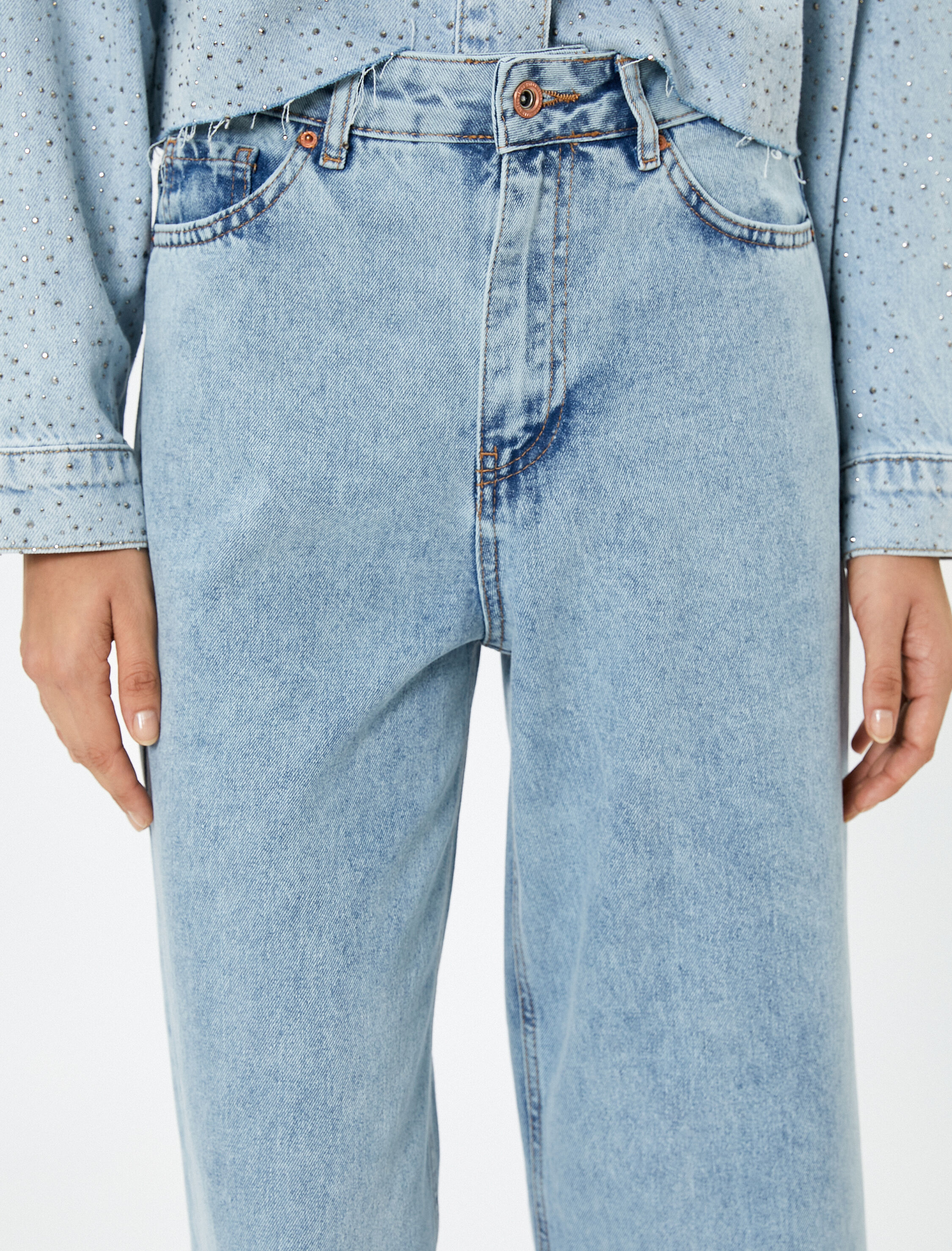   Geniş Paça Kot Pantolon Ekstra Geniş Kısa Paça Yüksek Bel - Bianca Jean