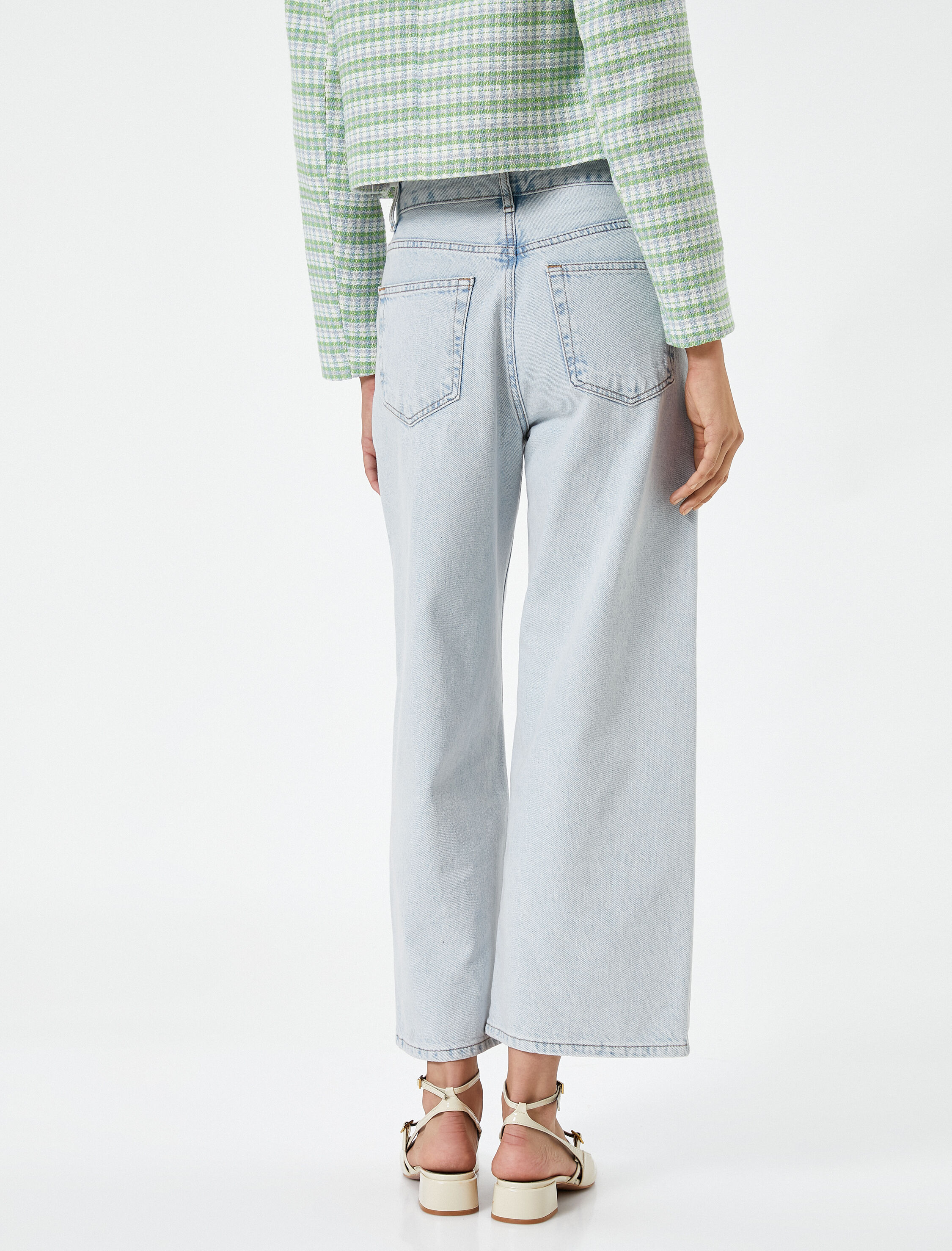   Geniş Paça Kot Pantolon Ekstra Geniş Kısa Paça Yüksek Bel - Bianca Jean