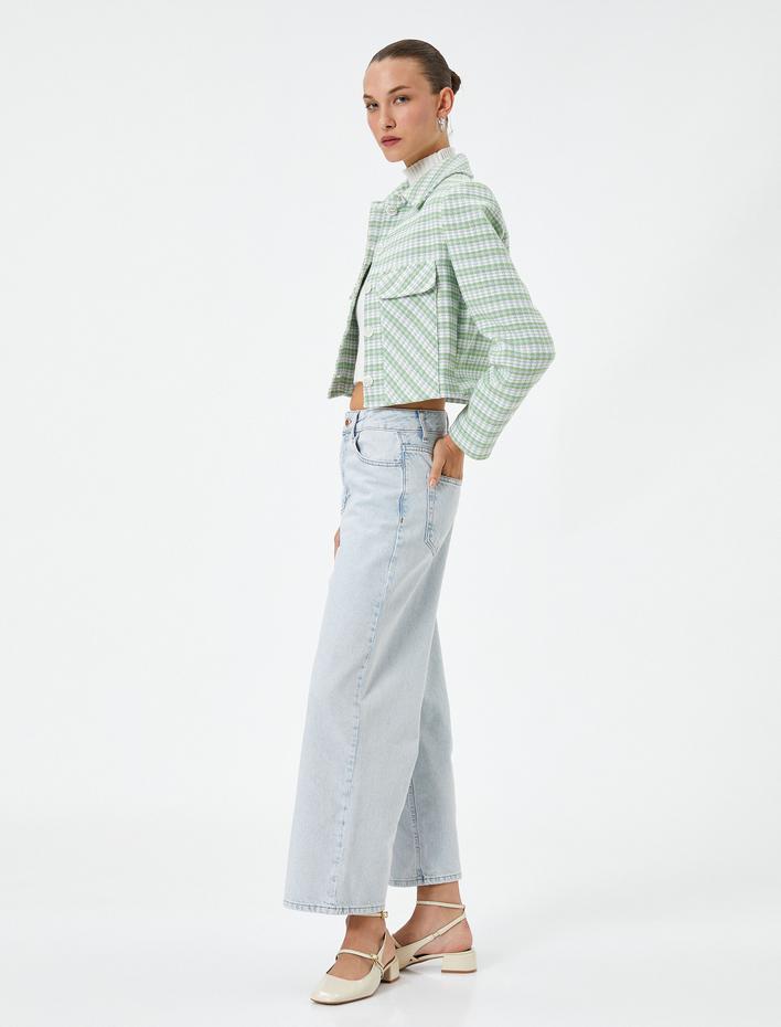  Geniş Paça Kot Pantolon Ekstra Geniş Kısa Paça Yüksek Bel - Bianca Jean