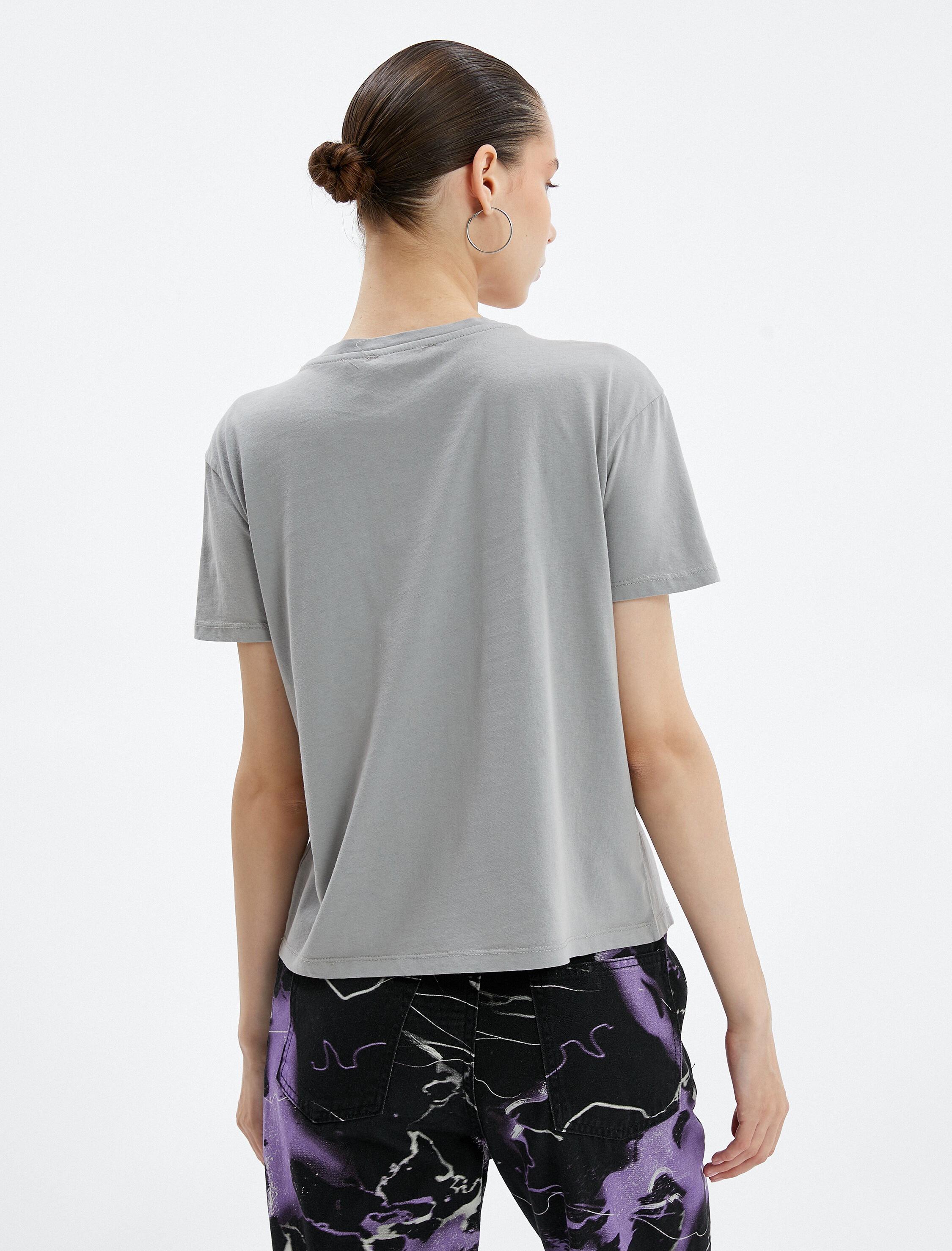 Basic Tişört Kısa Kollu Bisiklet Yaka Pamuklu