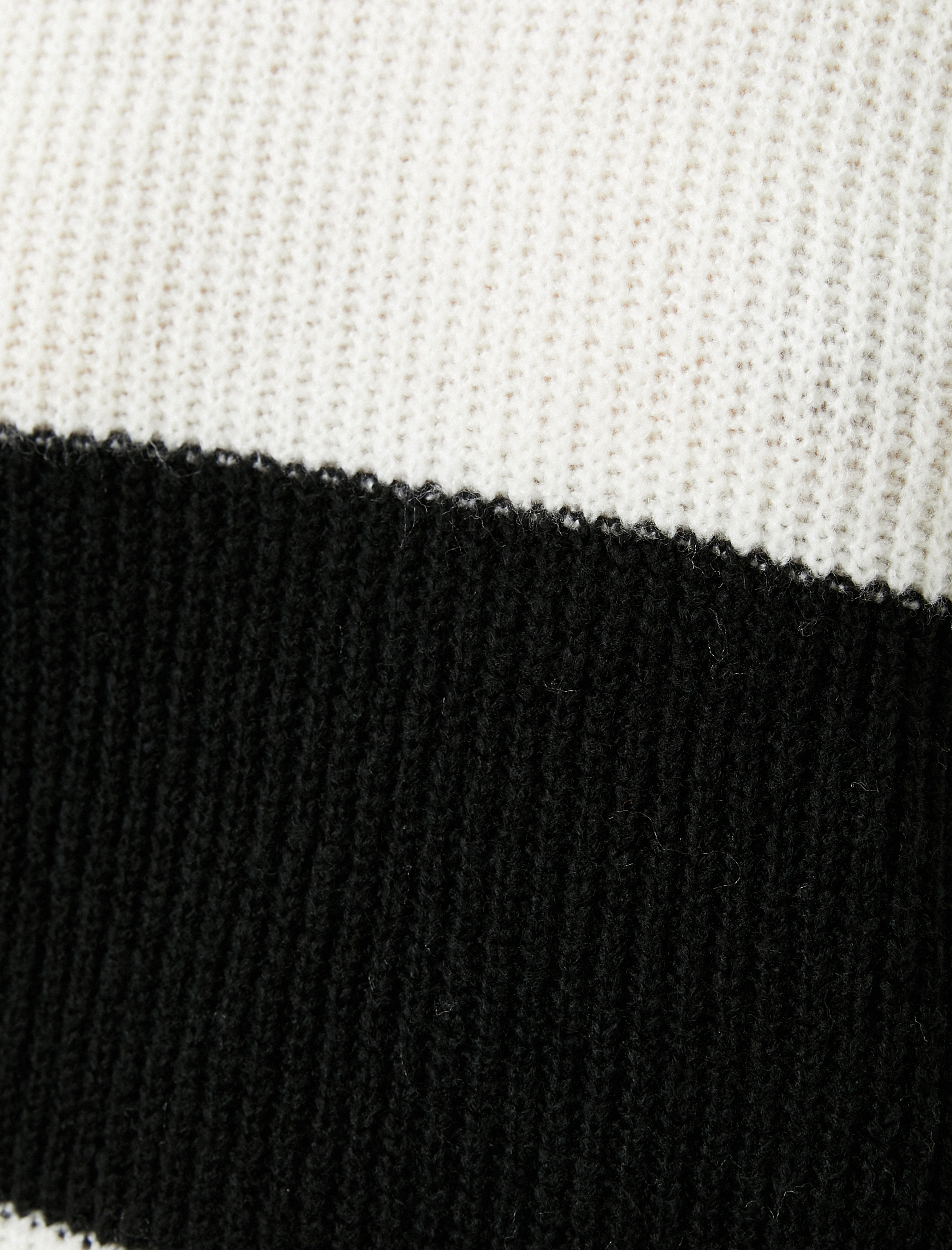   Örgü Kazak Düşük Omuzlu Hafif Dik Yaka