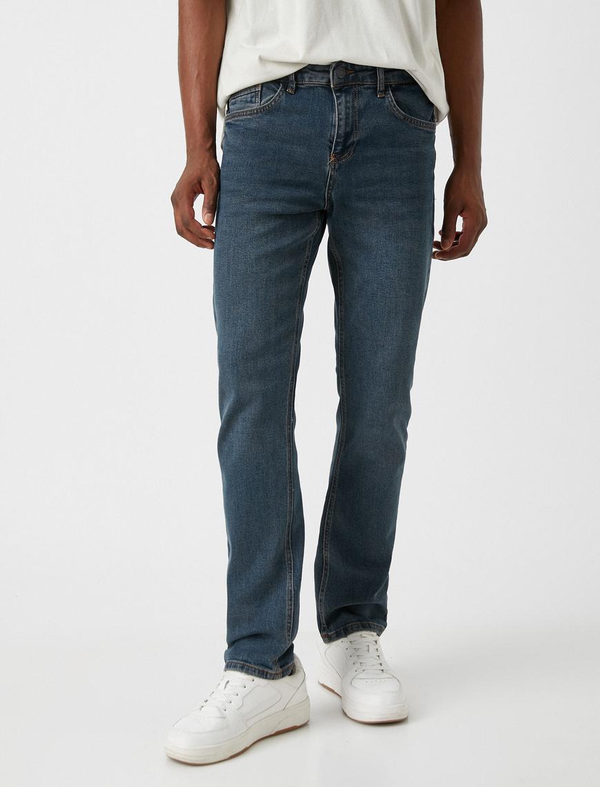   Straight Fit Boru Paça Kot Pantolon - Mark Jean