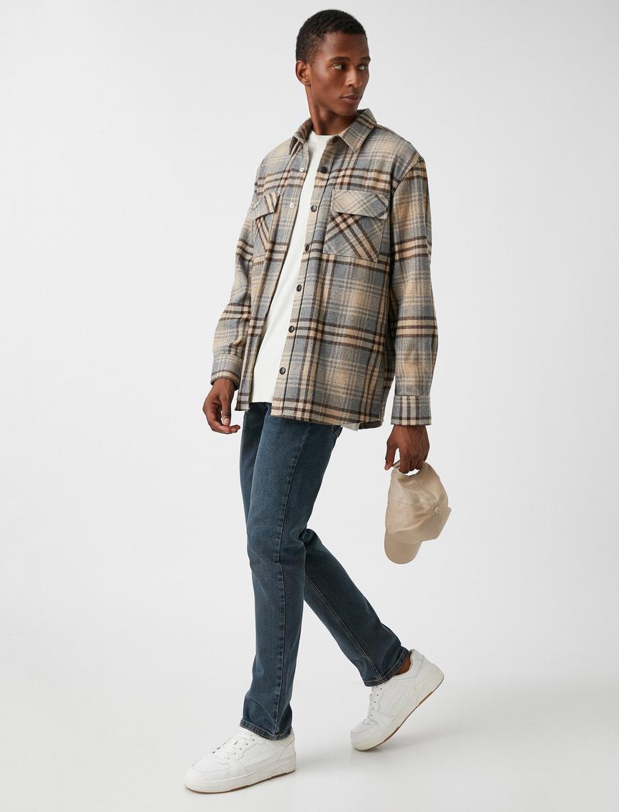   Straight Fit Boru Paça Kot Pantolon - Mark Jean