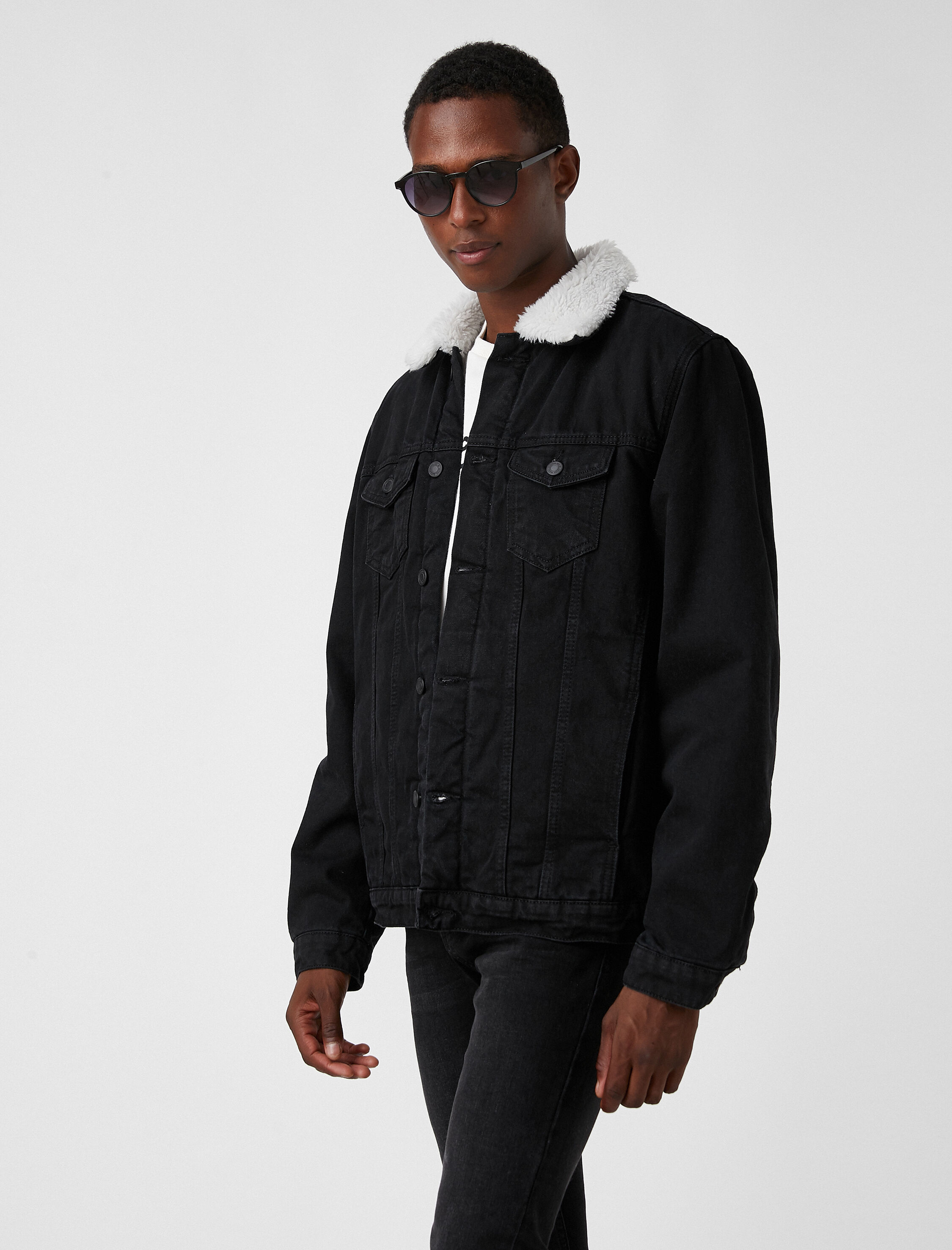 Suni Kürk Yakalı Kot Mont