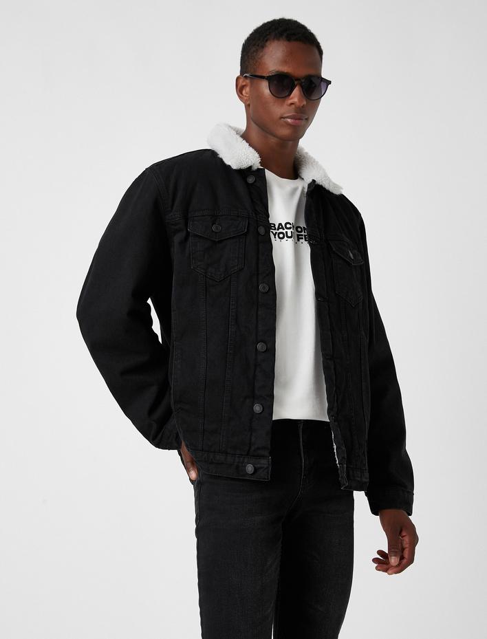  Suni Kürk Yakalı Kot Mont