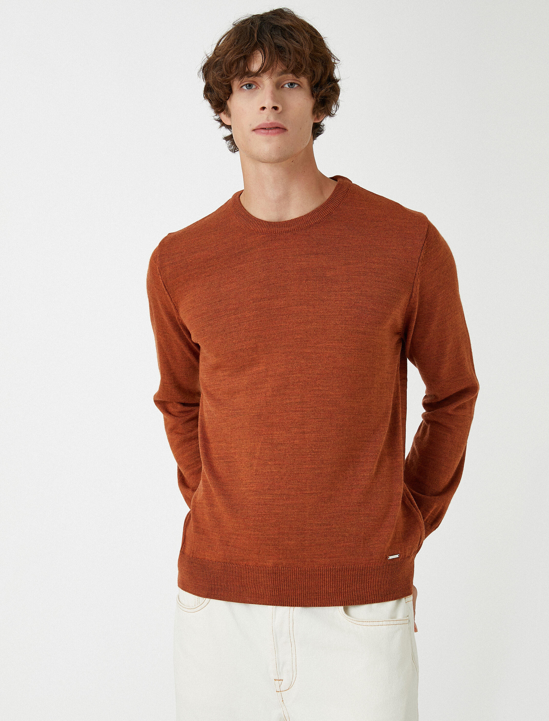   Kırçıllı Triko Kazak Bisiklet Yaka