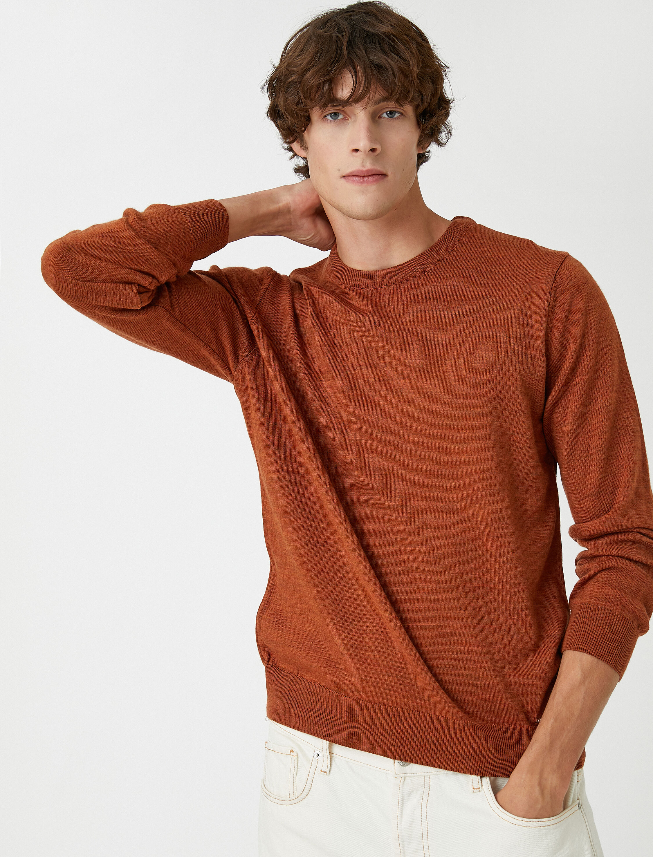   Kırçıllı Triko Kazak Bisiklet Yaka