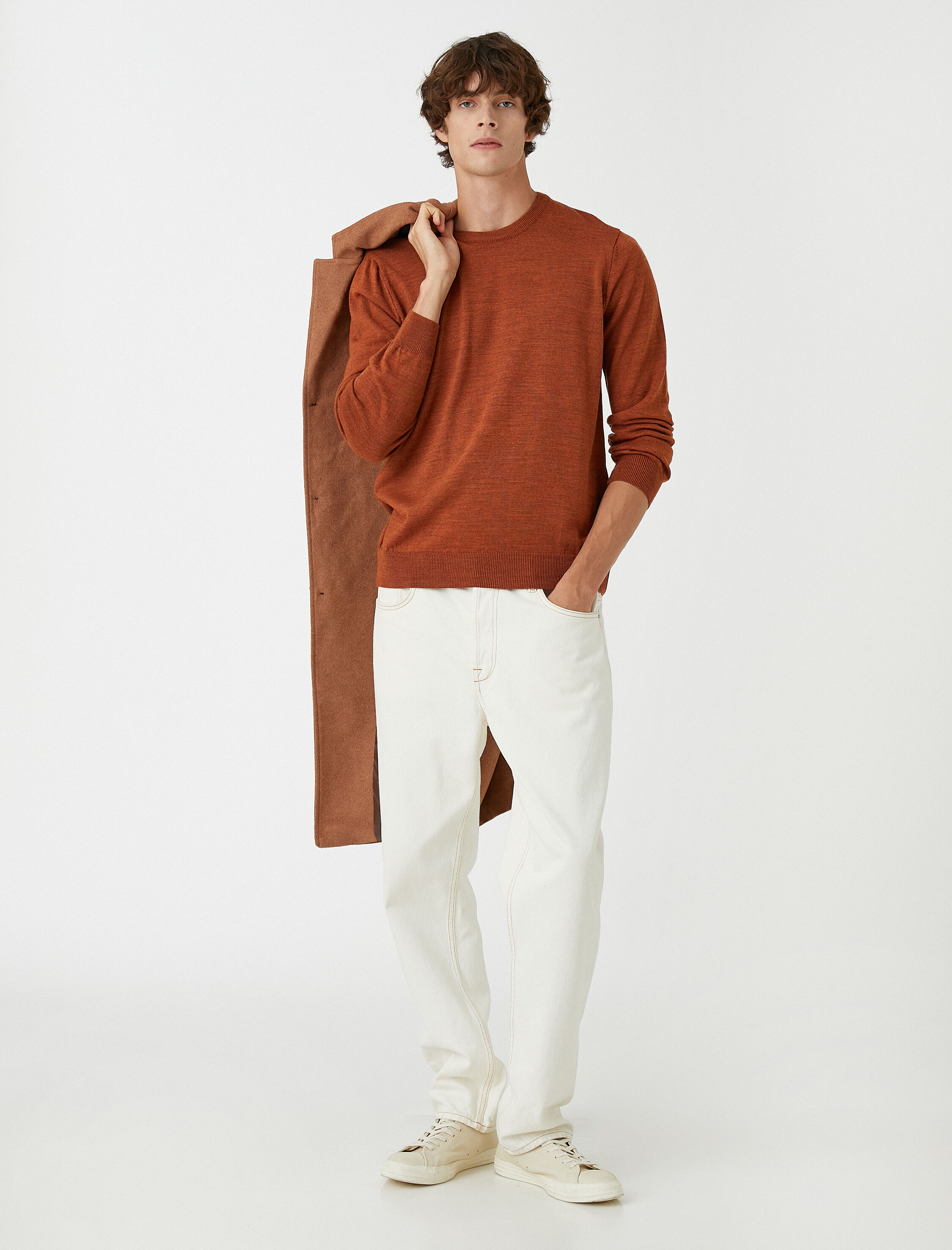   Kırçıllı Triko Kazak Bisiklet Yaka