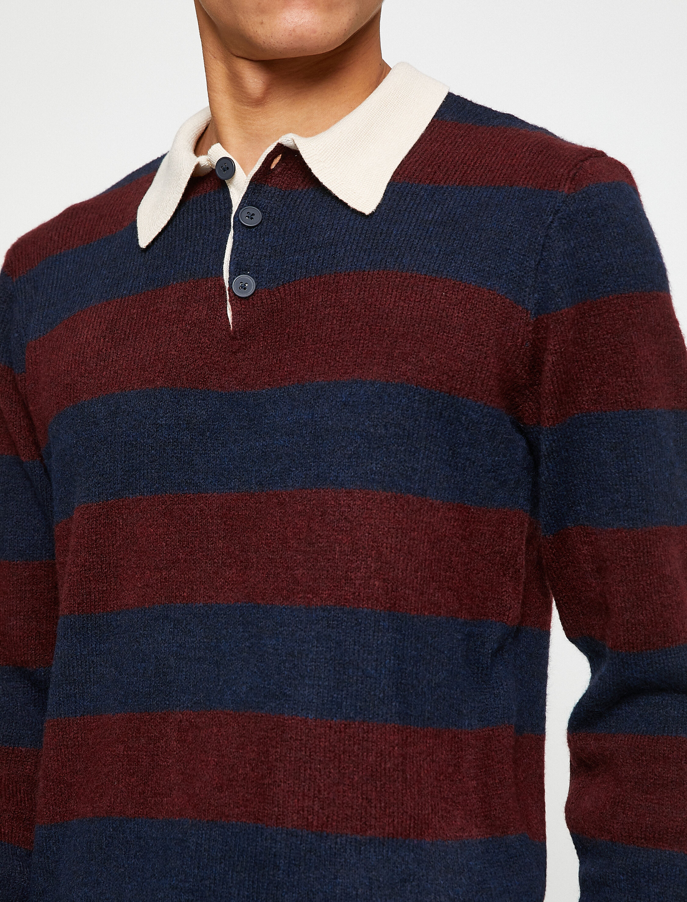   Basic Triko Kazak Polo Yaka Düğme Detaylı