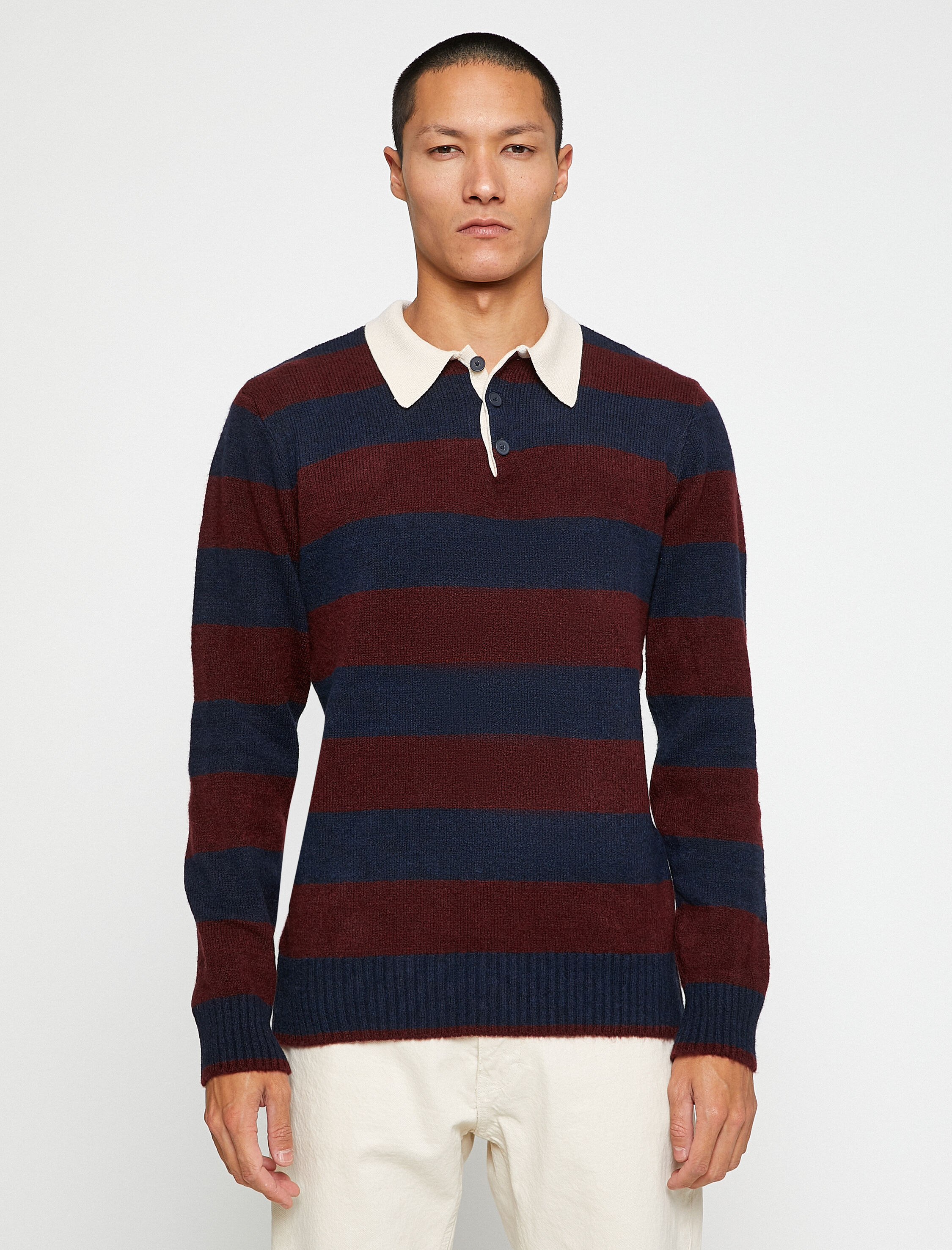   Basic Triko Kazak Polo Yaka Düğme Detaylı