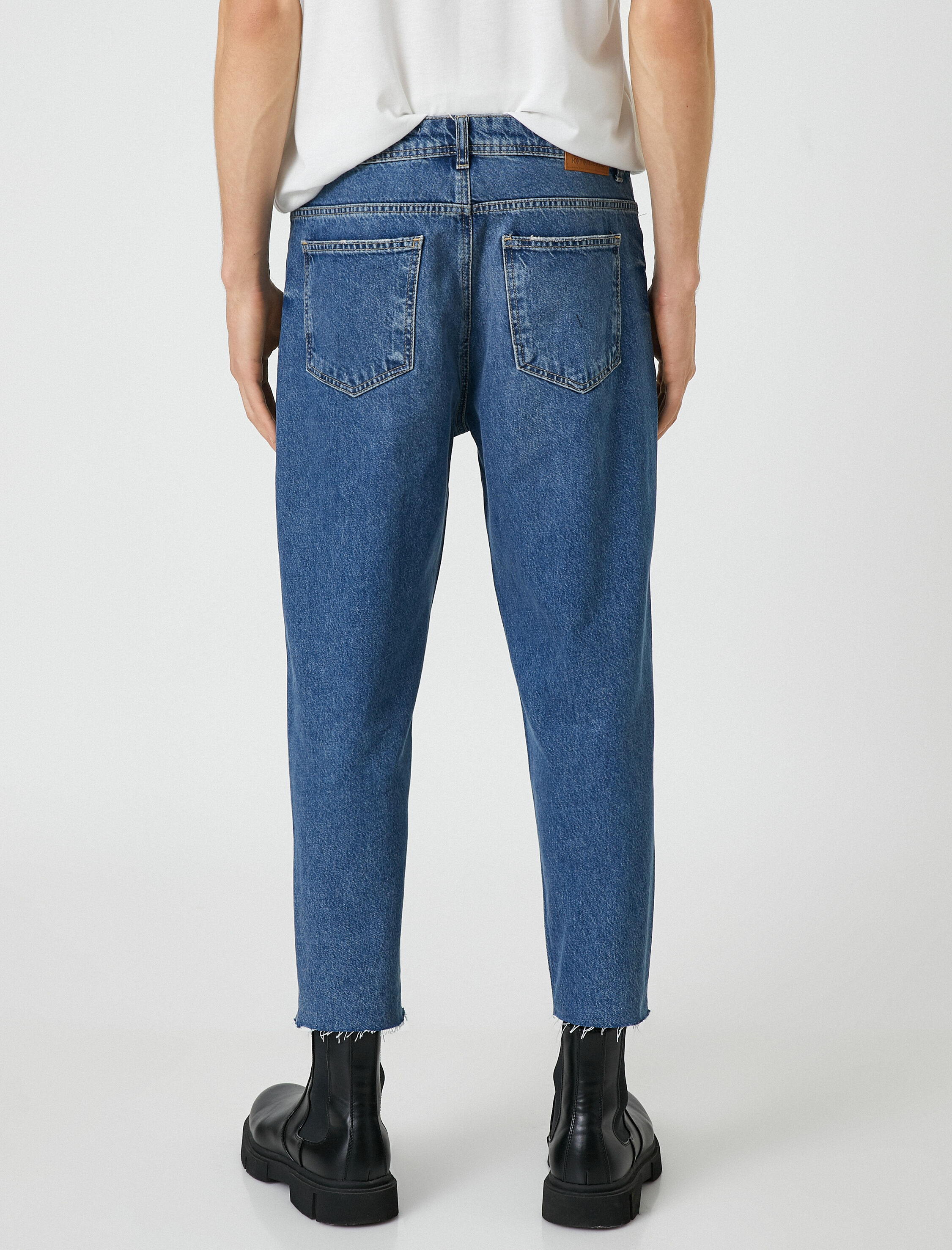 Loose Fit Kot Bol Pantolon Slogan Baskılı - Steve Jean