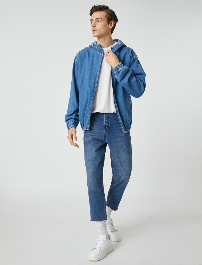  Loose Fit Kot Bol Pantolon Slogan Baskılı - Steve Jean